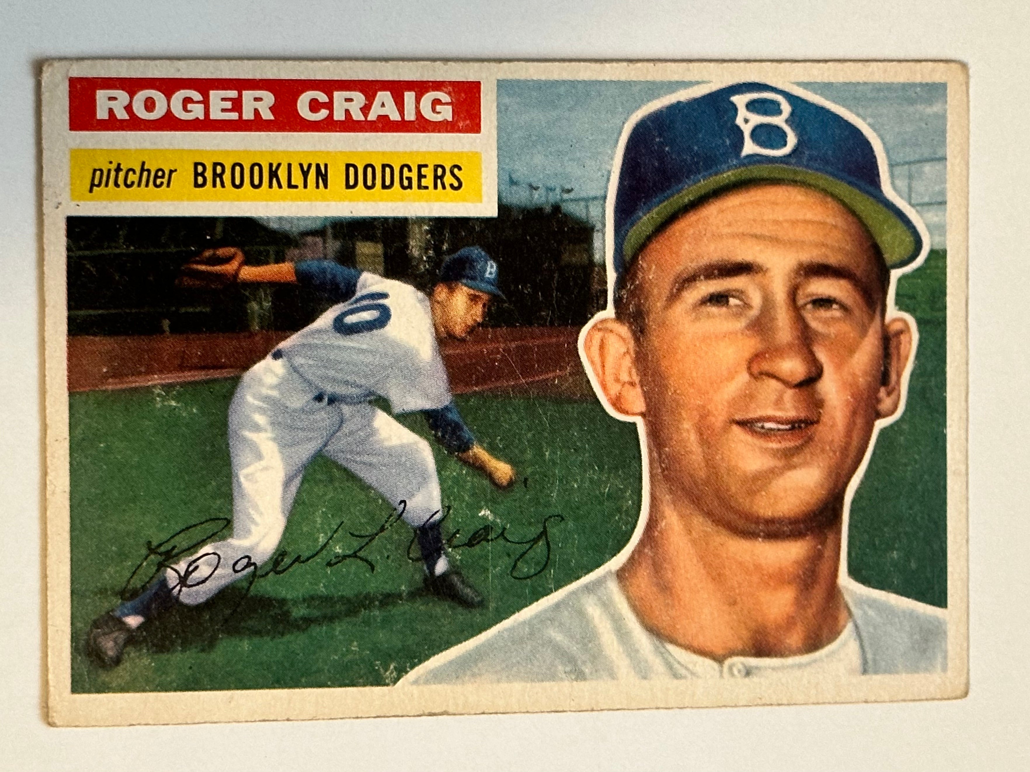 1956 Topps Roger Craig baseball rookie card