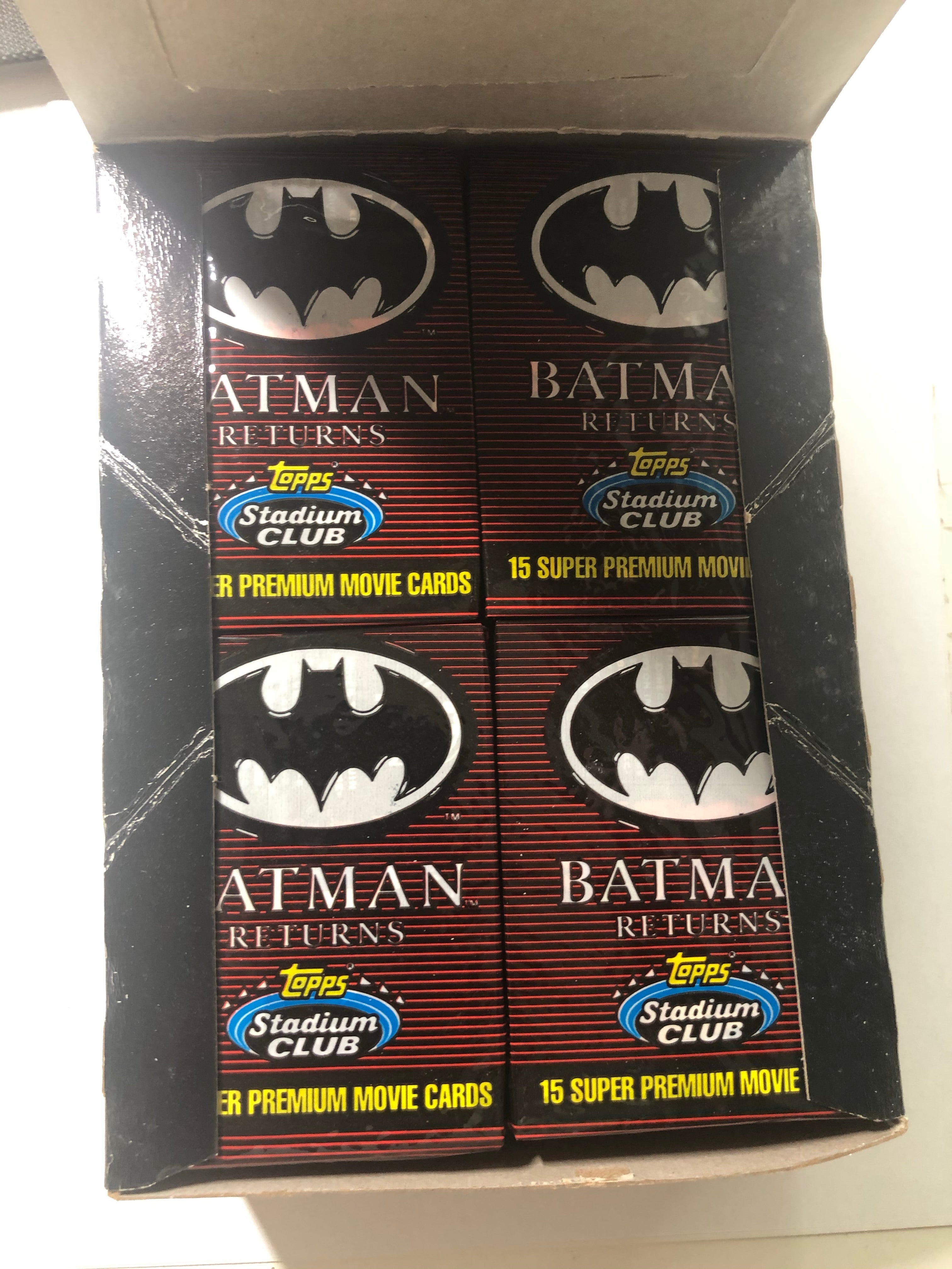 1991 Topps Stadium Club Batman Returns movie cards 36 packs box
