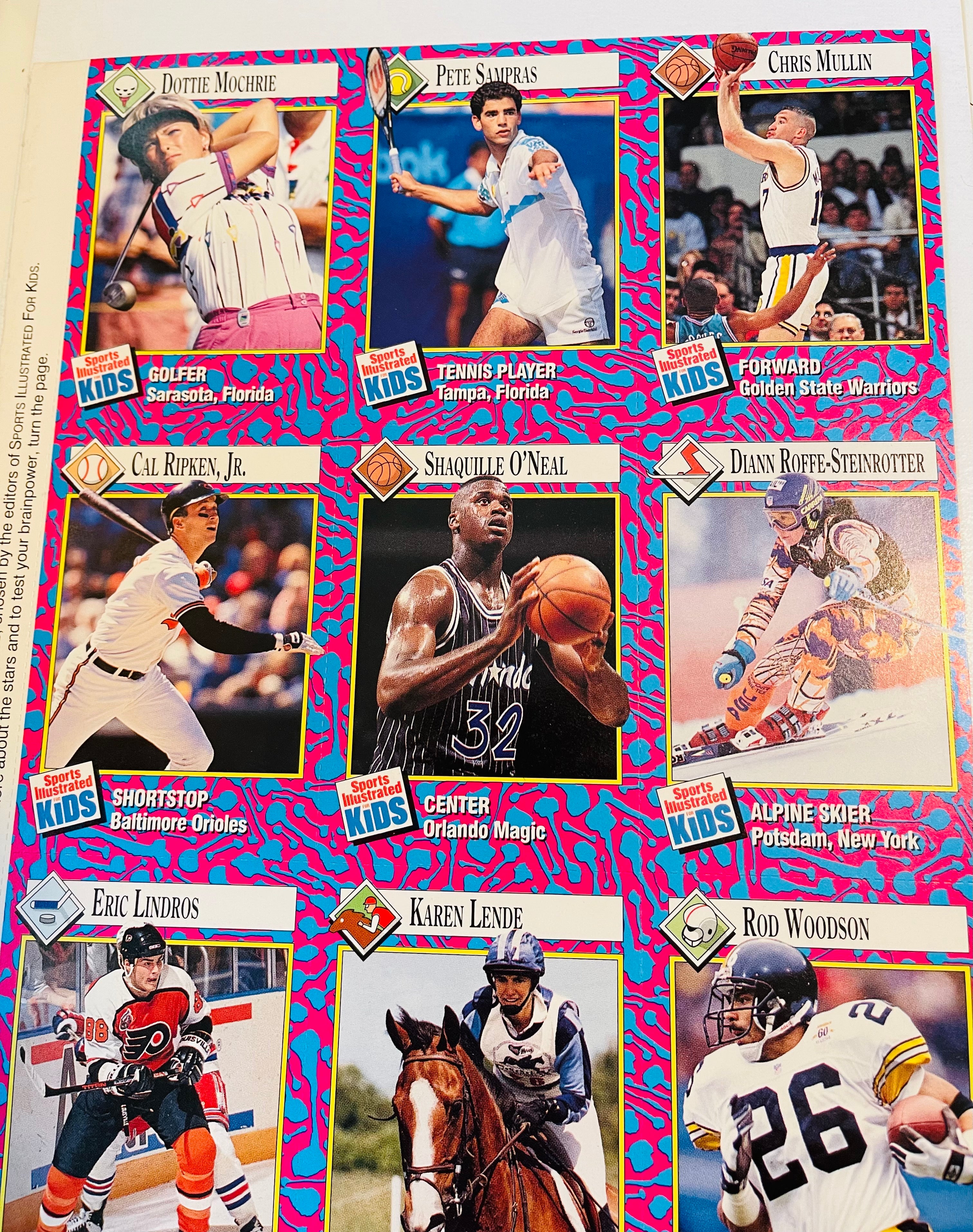 Sports illustrated for kids uncut cards sheet 1990s