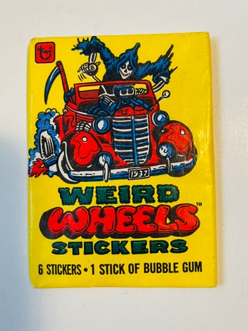 Weird Wheels stickers by Topps pack 1980