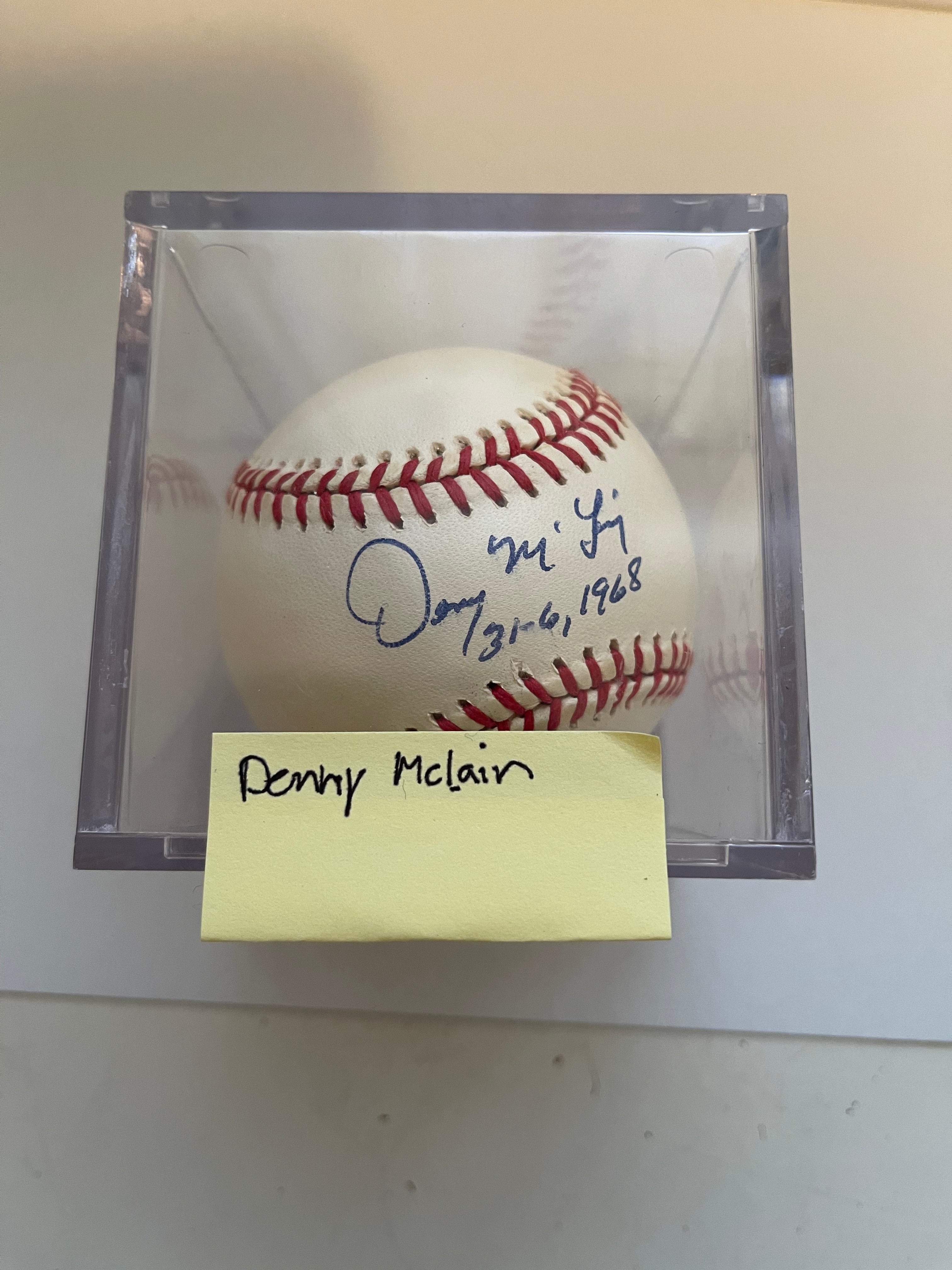 Denny McLain autograph baseball with COA