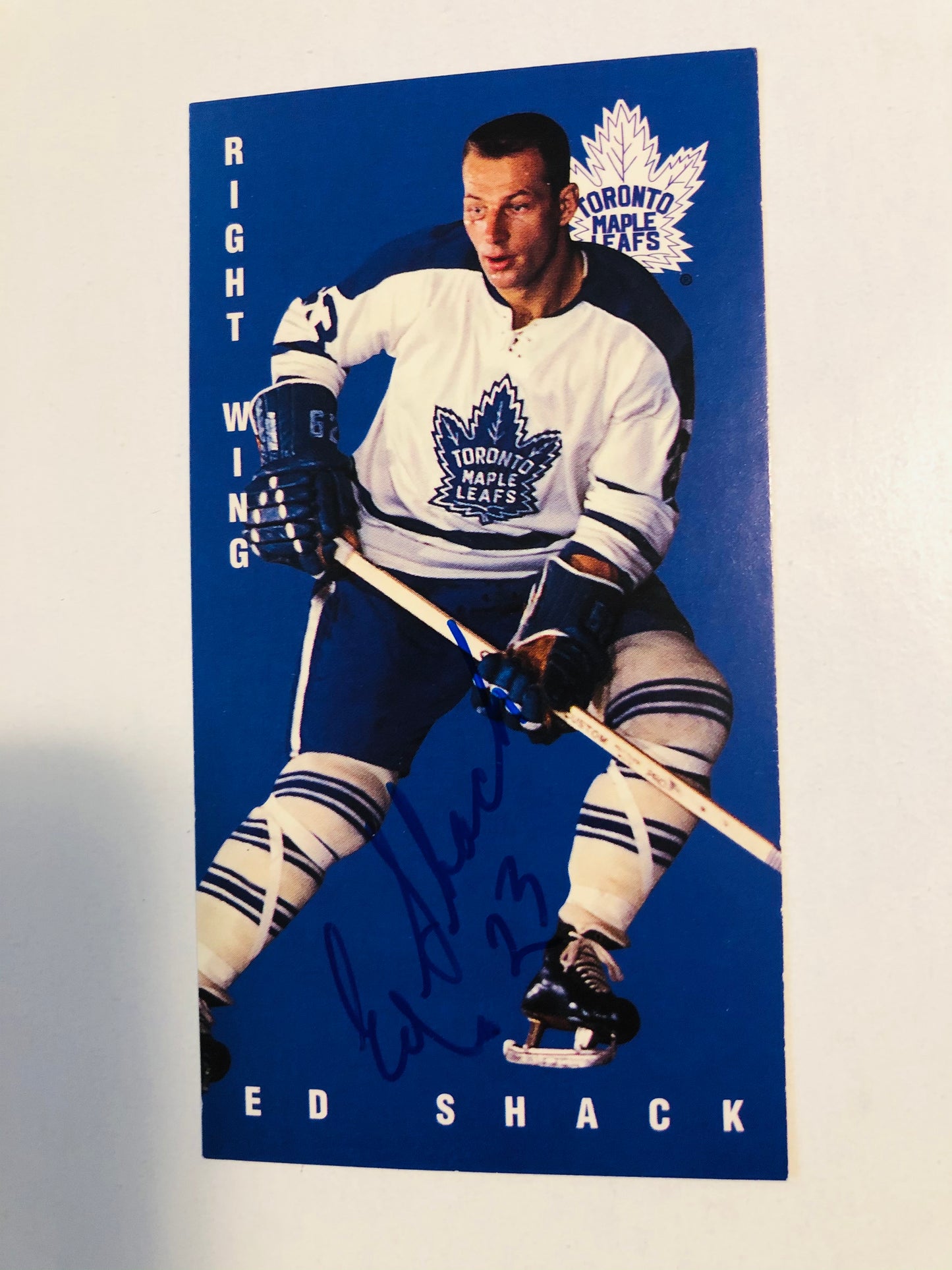 Ed Shack Toronto Maple signed hockey card with COA