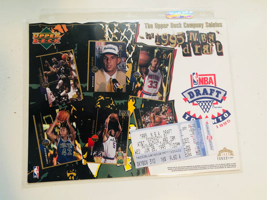 1995 Toronto Raptors draft card card sheet and ticket