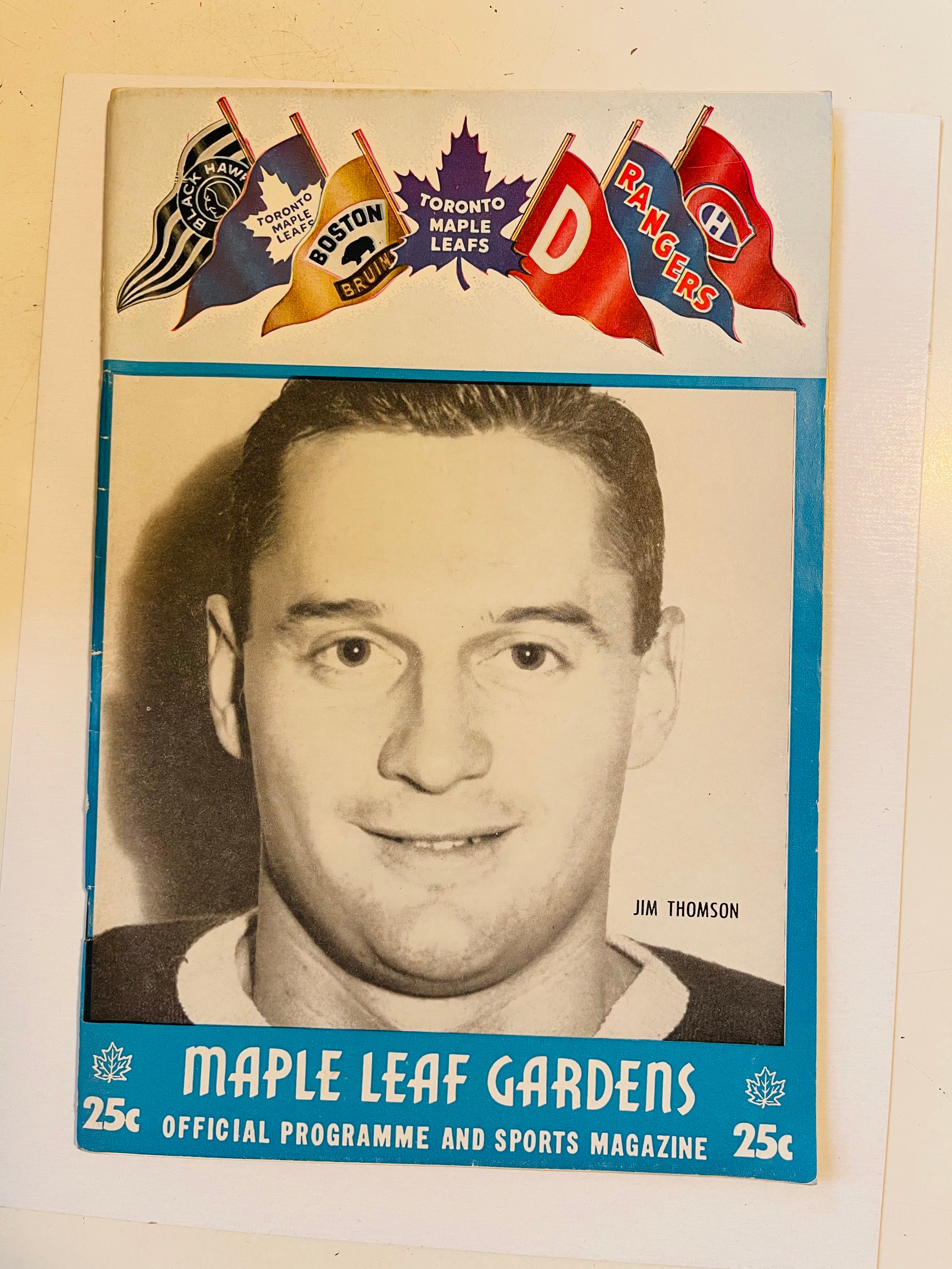 Toronto Maple Leafs hockey game program Nov.7,1956
