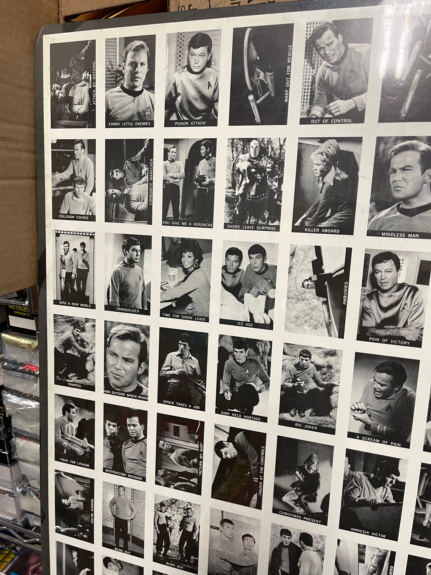 Star Trek TV show rare Europe reprint uncut matted cards sheet 1981