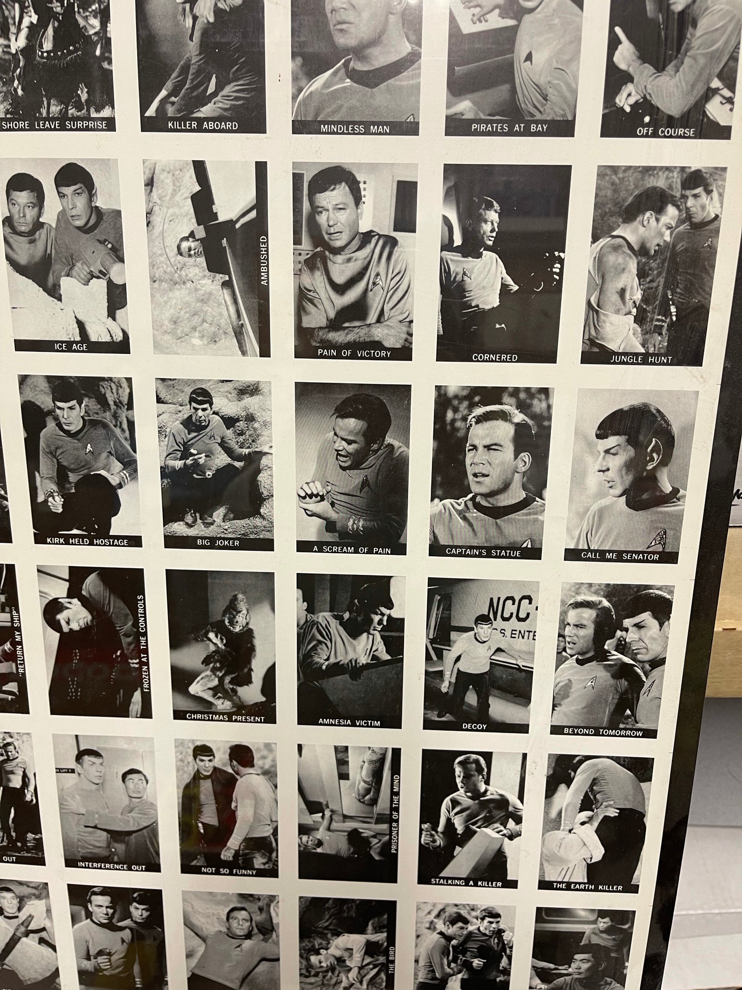 Star Trek TV show rare Europe reprint uncut matted cards sheet 1981