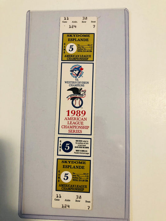 Toronto Blue Jays American League playoff baseball ticket 1989