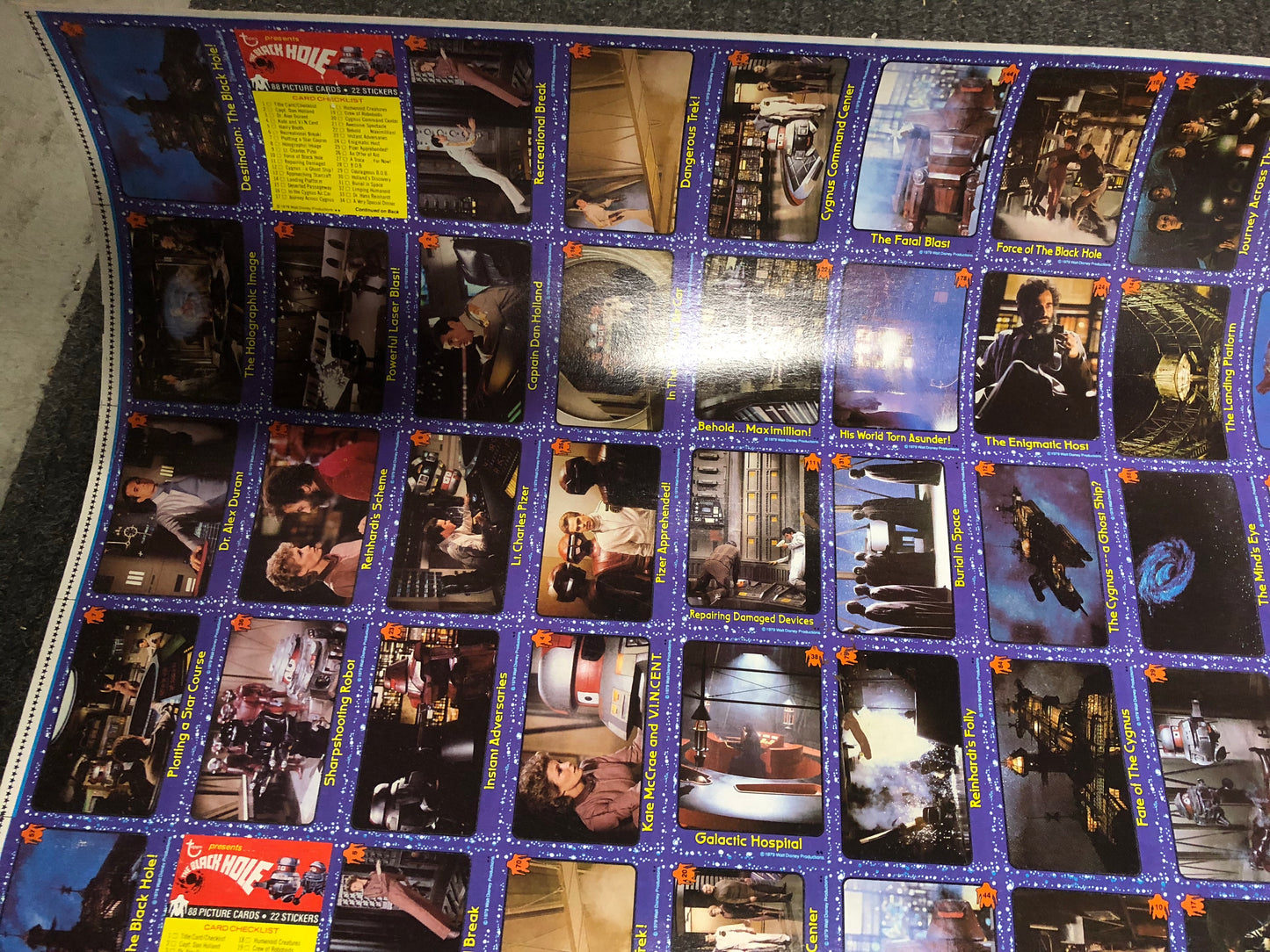 1979 Black Hole movie cards rare uncut sheet