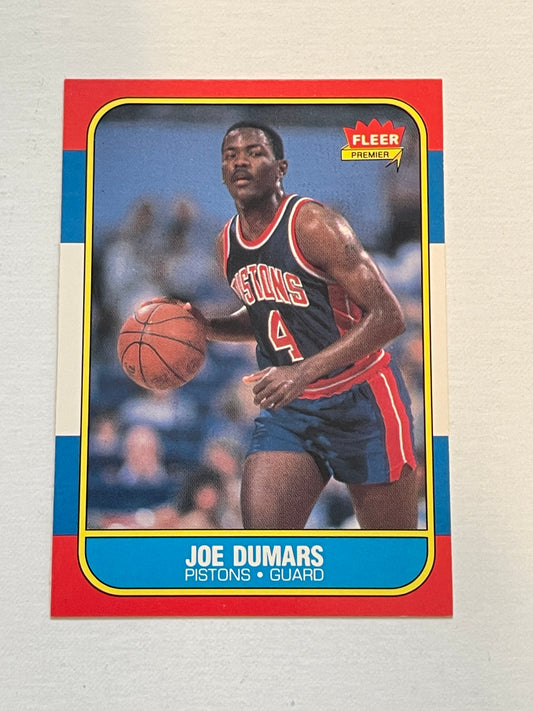 Joe Dumars Fleer basketball high grade condition rookie card 1986