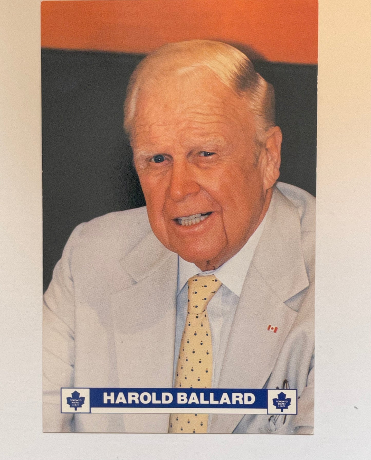 Toronto Maple Leafs Harold Ballard vintage postcard 1990s