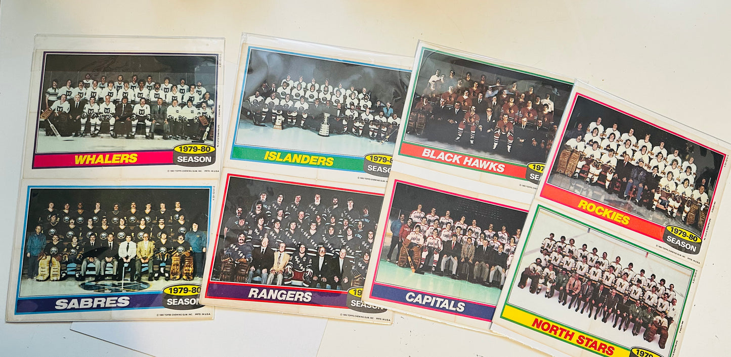 1979-80 Topps hockey NHL 8 hockey team insert posters lot deal