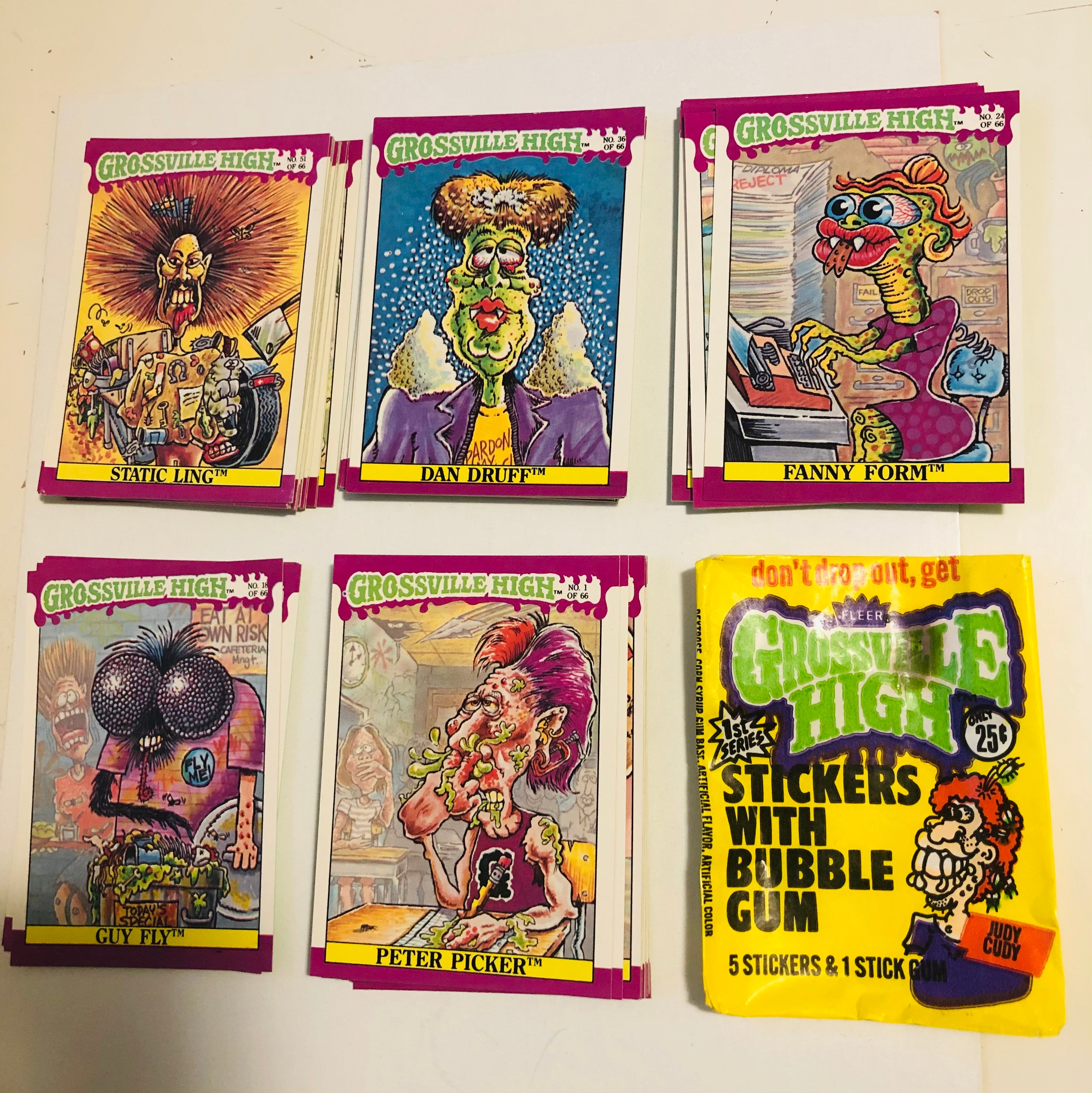 Grossville High complete cards set with wrapper 1986