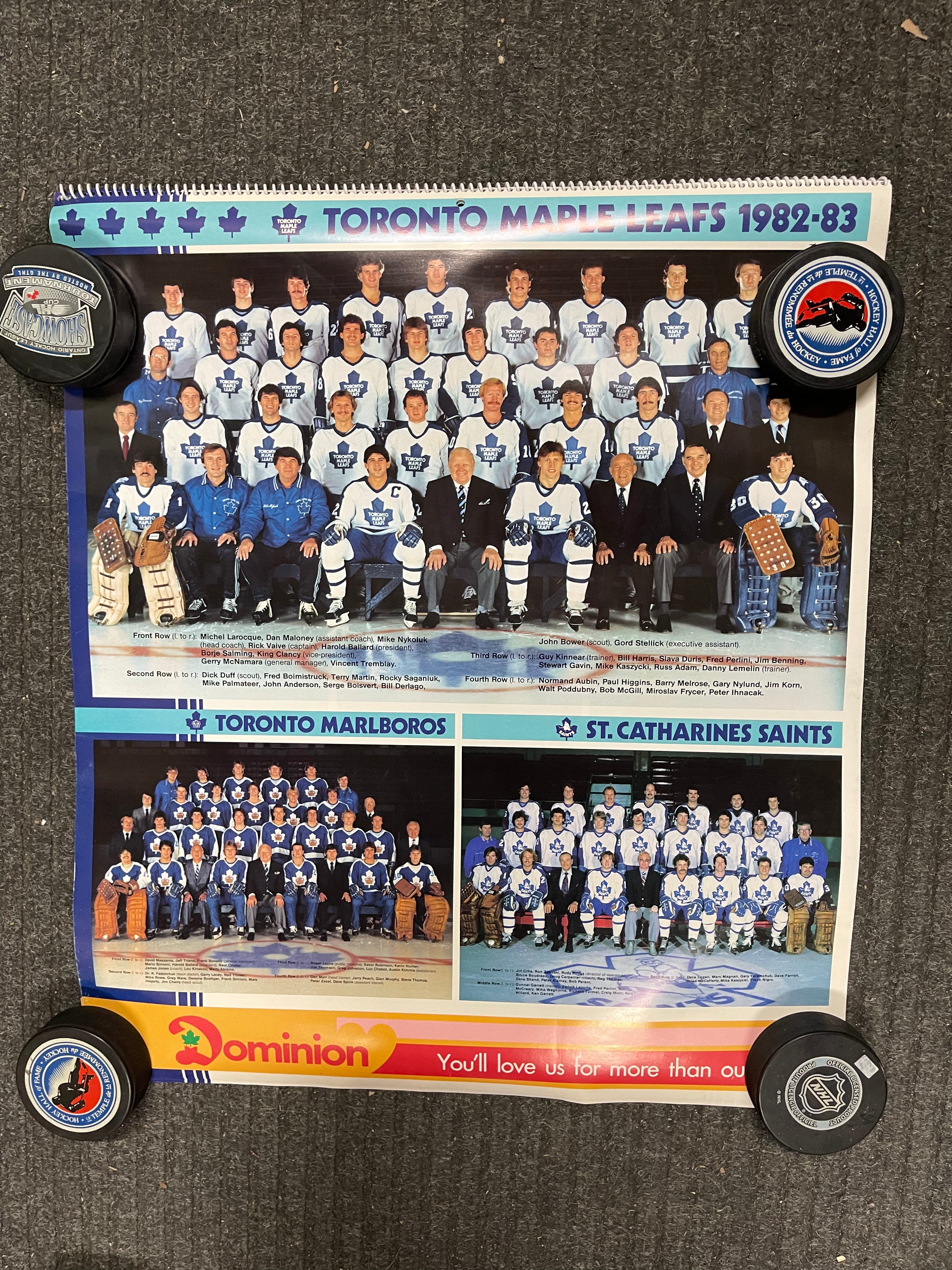 Toronto Maple Leafs Dominion Grocery rare full hockey calendar 1982