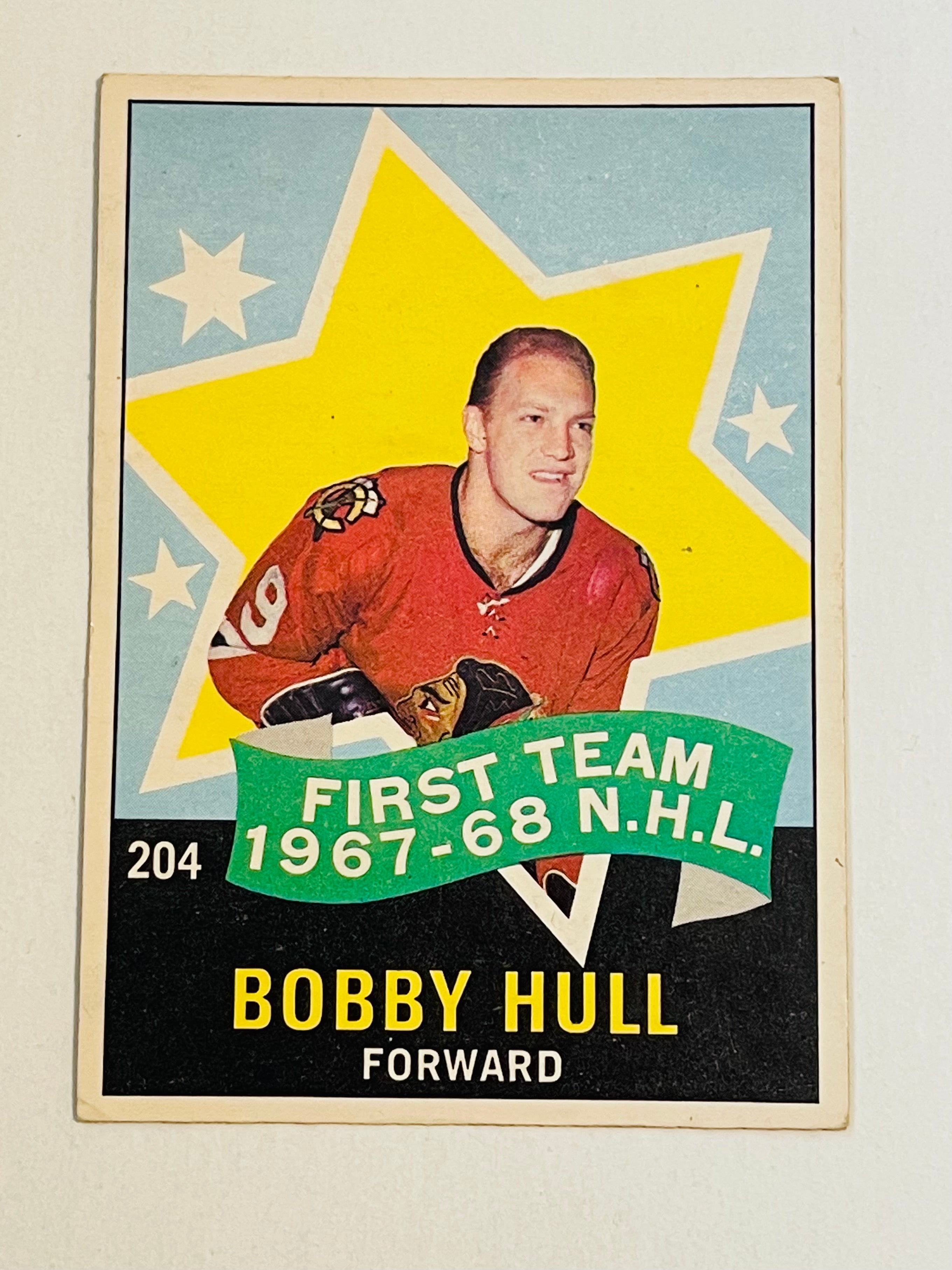 Bobby Hull Opc first team all-star hockey card 1968-69