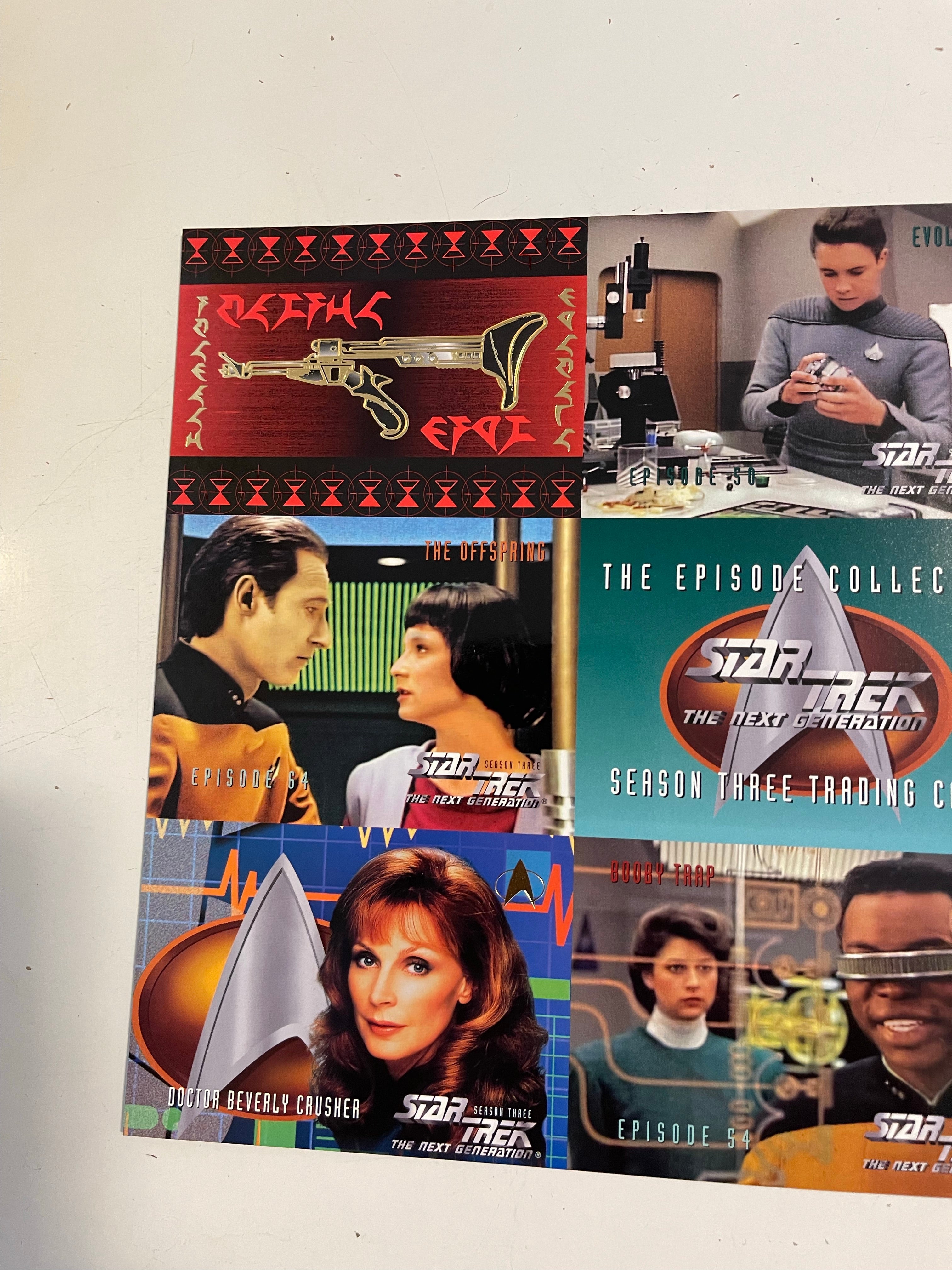 Star Trek Next Generation rare 9 cards uncut sheet 1990s