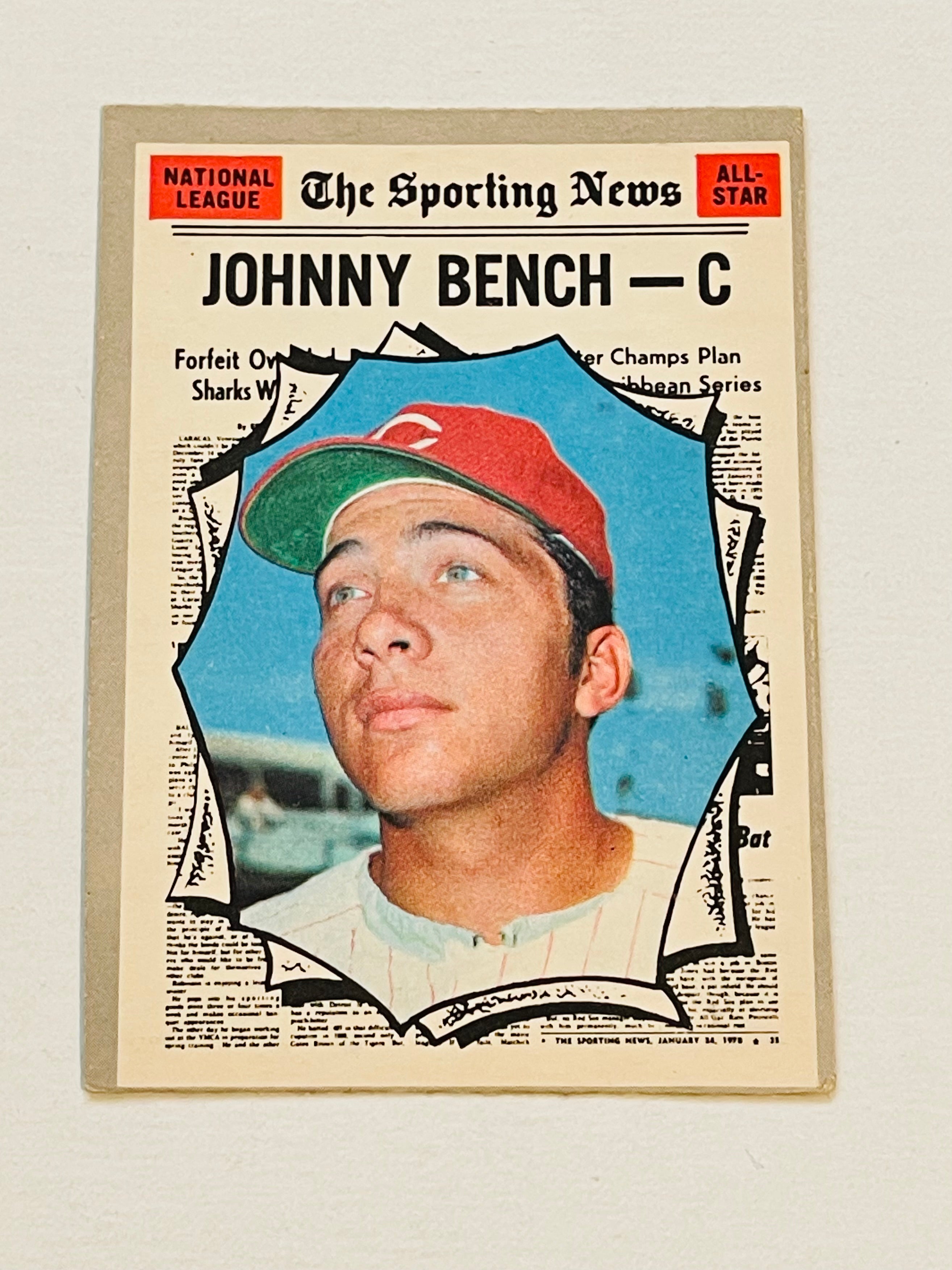 Johnny Bench Topps Sporting News baseball card opc 1970