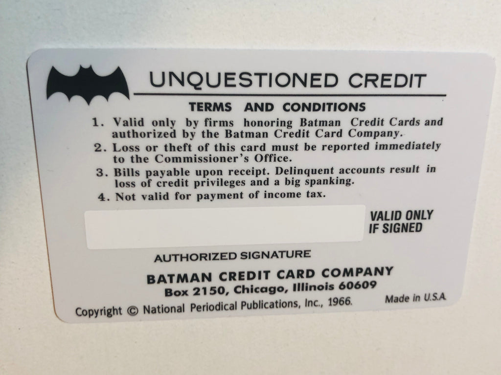 Batcedit Card Batman rare original collectible credit card from 1980