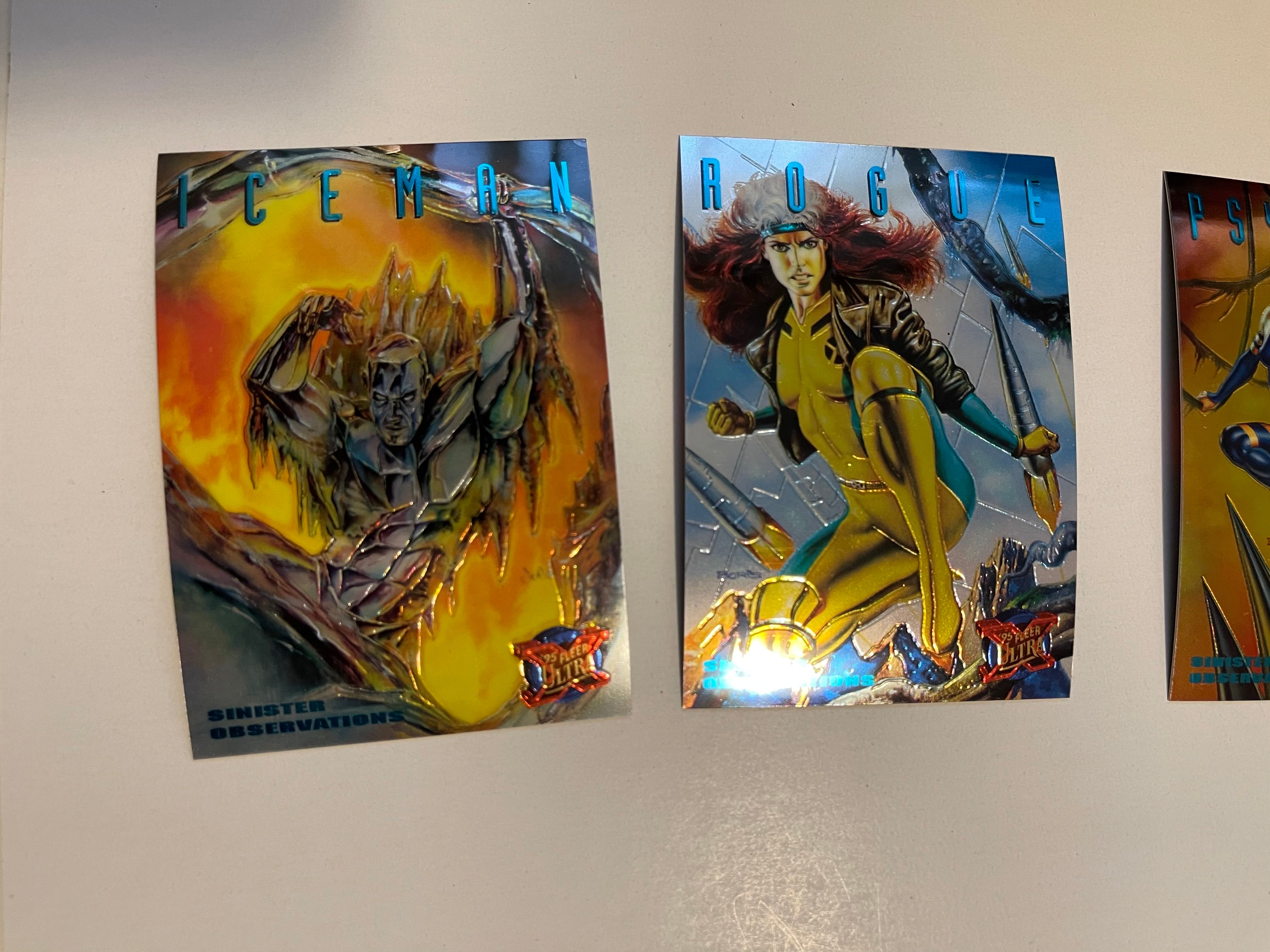 X-Men sinister observations 3 Marvel foil insert cards 1994