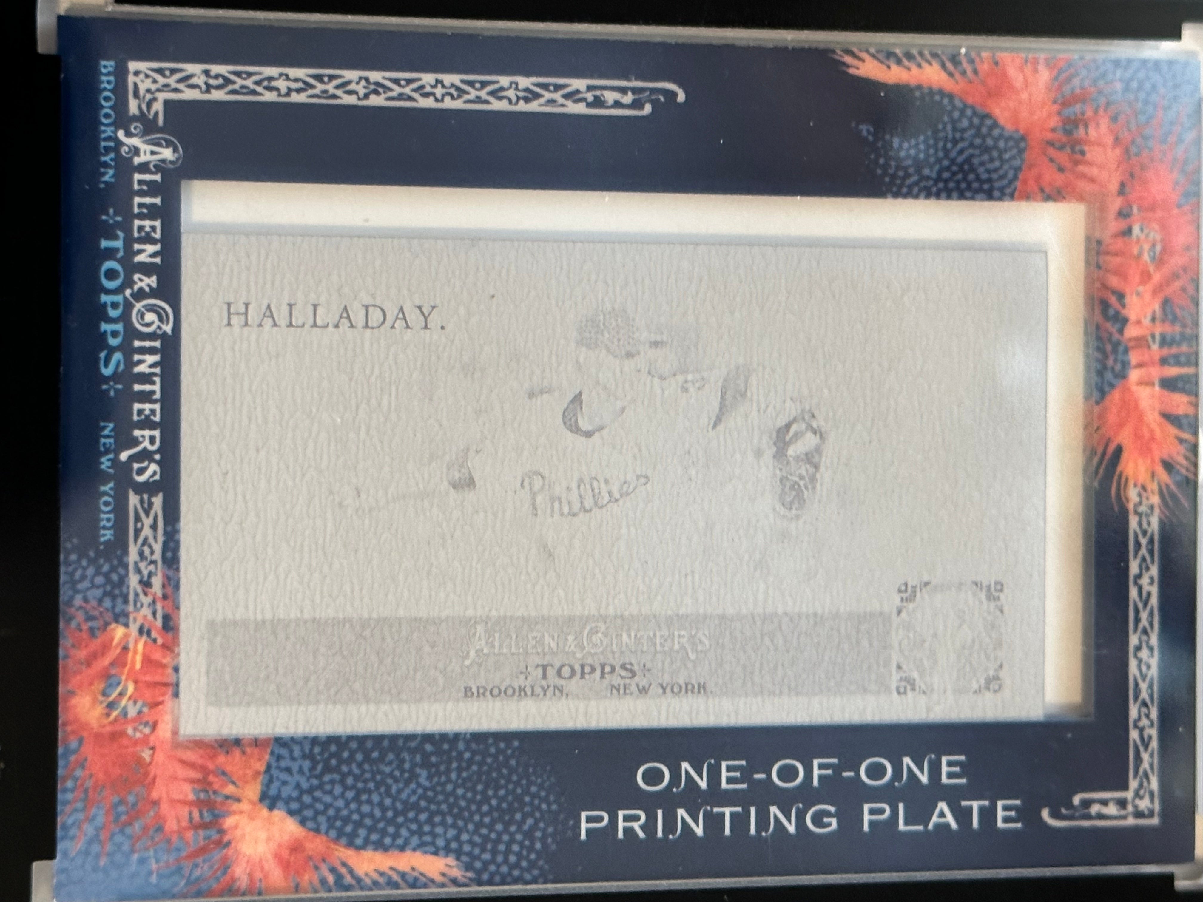 Roy Halladay rare 1/1 baseball printing plate insert card