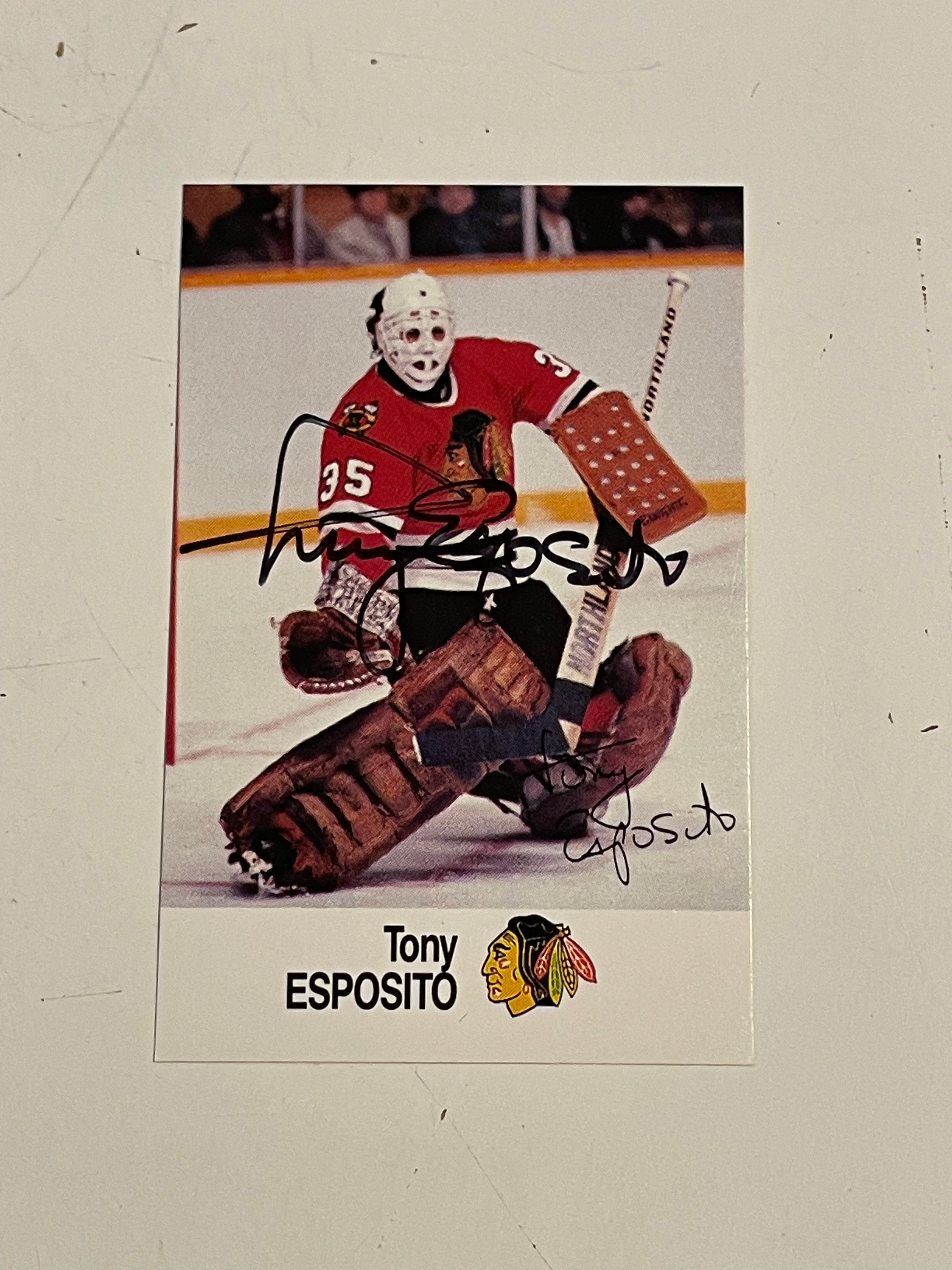 Tony Esposito autograph in person hockey card with COA