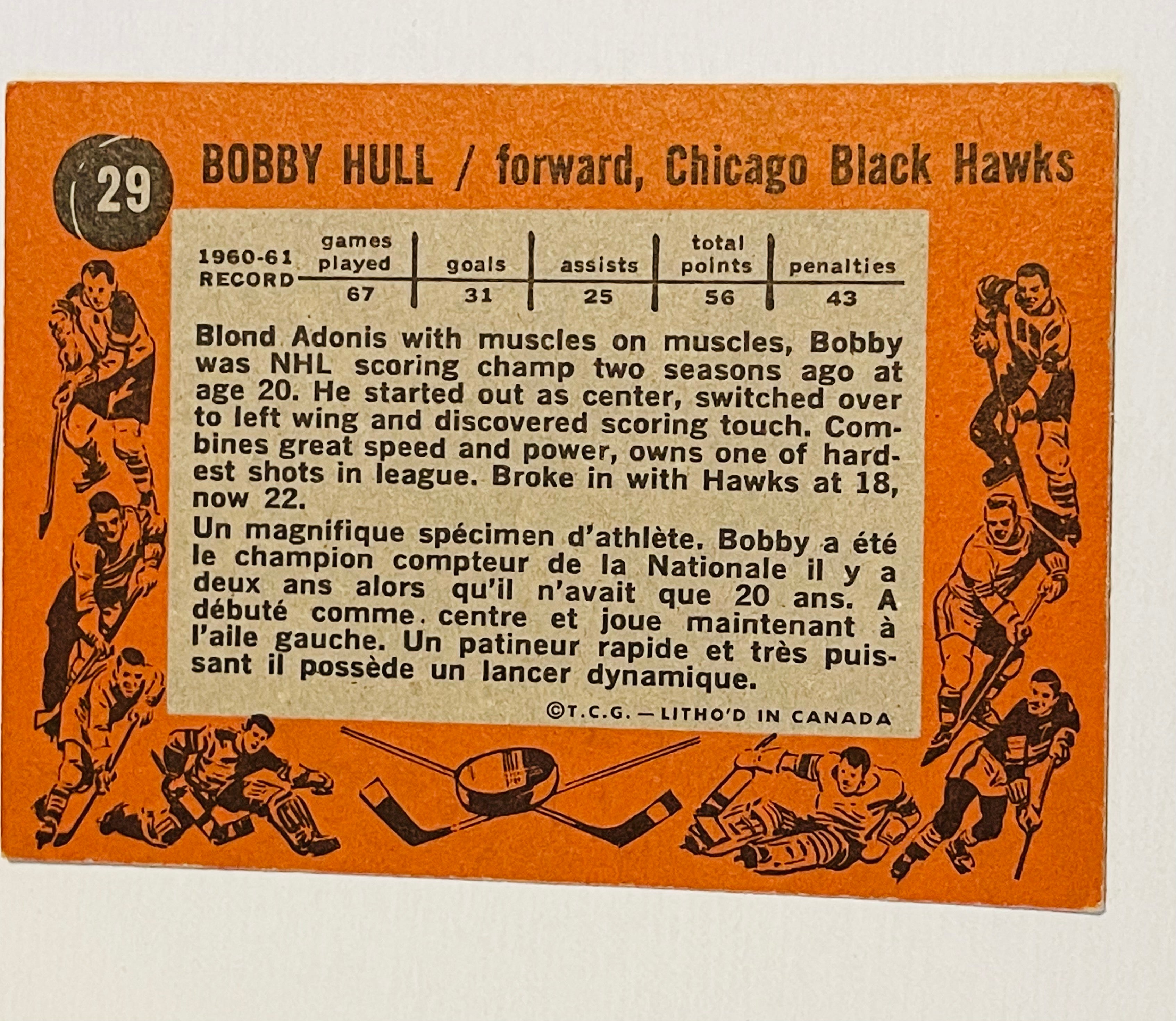1961 Topps Bobby Hull vintage hockey card