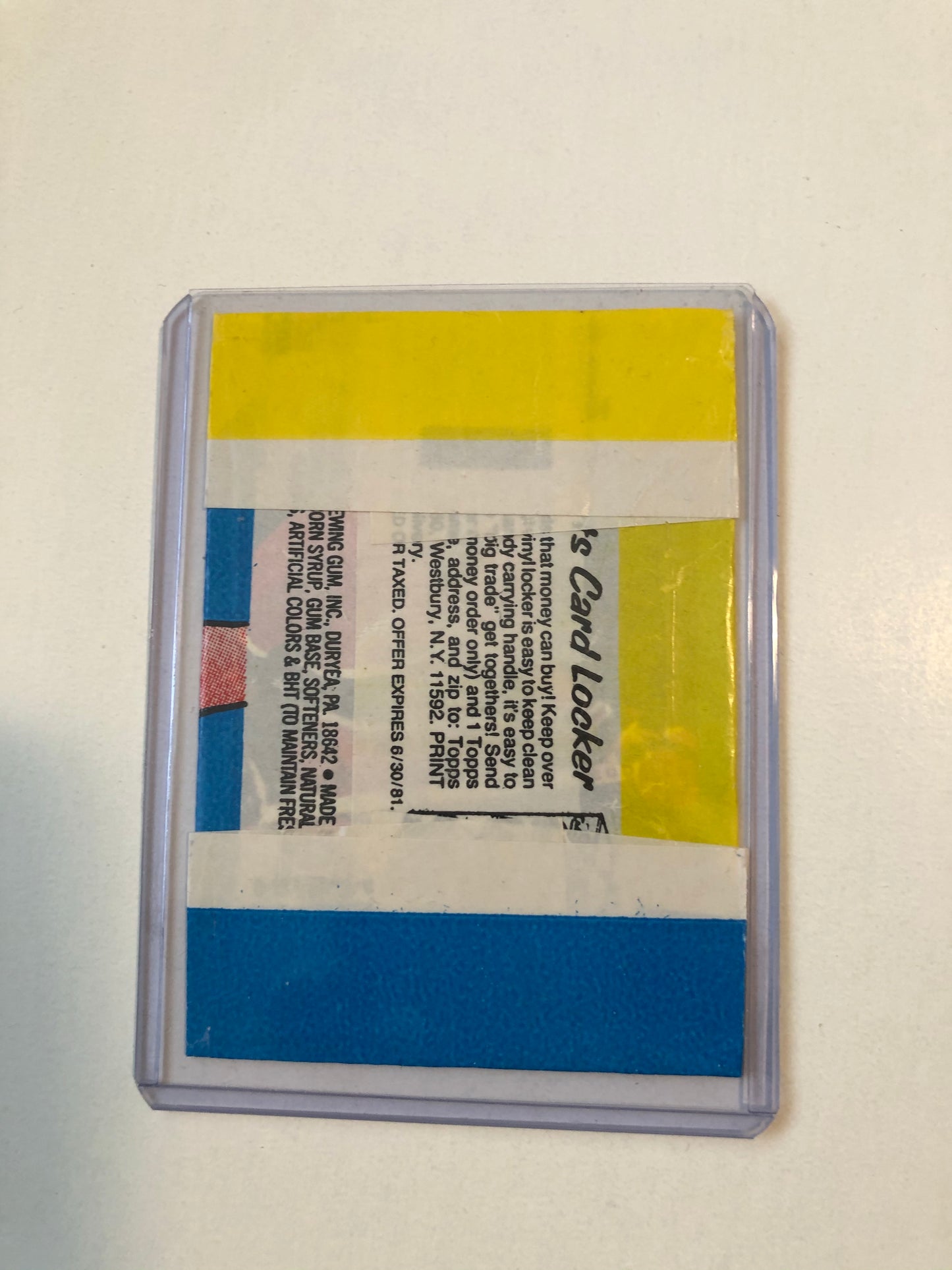 Topps vintage hockey wrapper from 1980