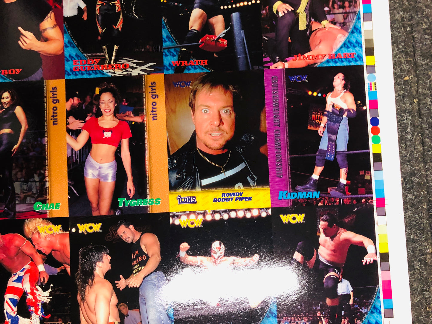 Wrestling WCW rare uncut cards sheet 1995