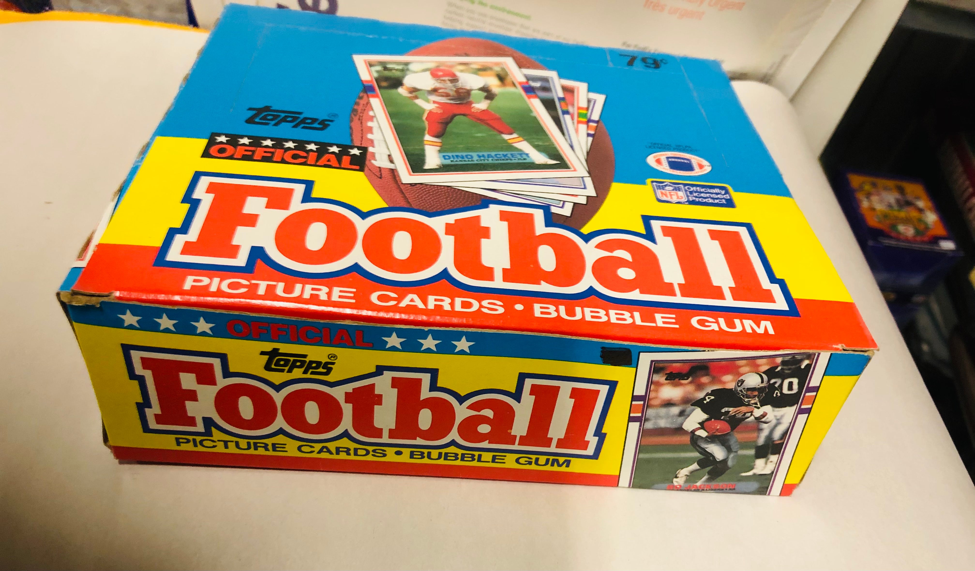 1989 Topps football card Cello jumbo wrapped 24 packs box