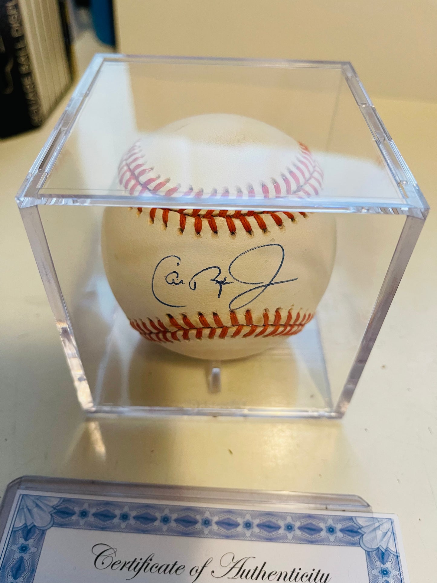 Cal Ripken Jr autographed baseball with holder and COA