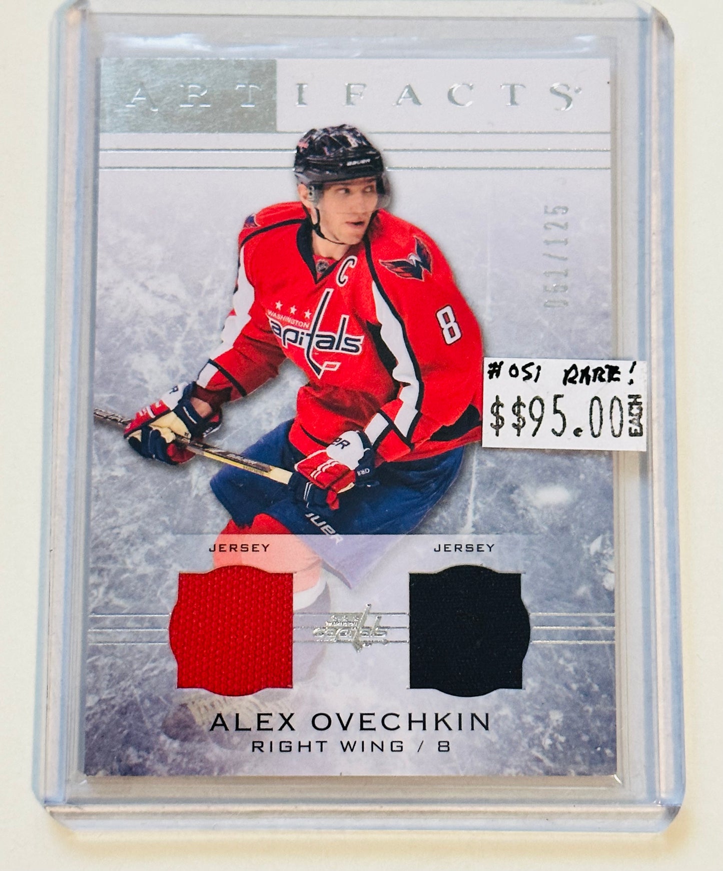 Alexander Ovechkin double memorabilia hockey insert card