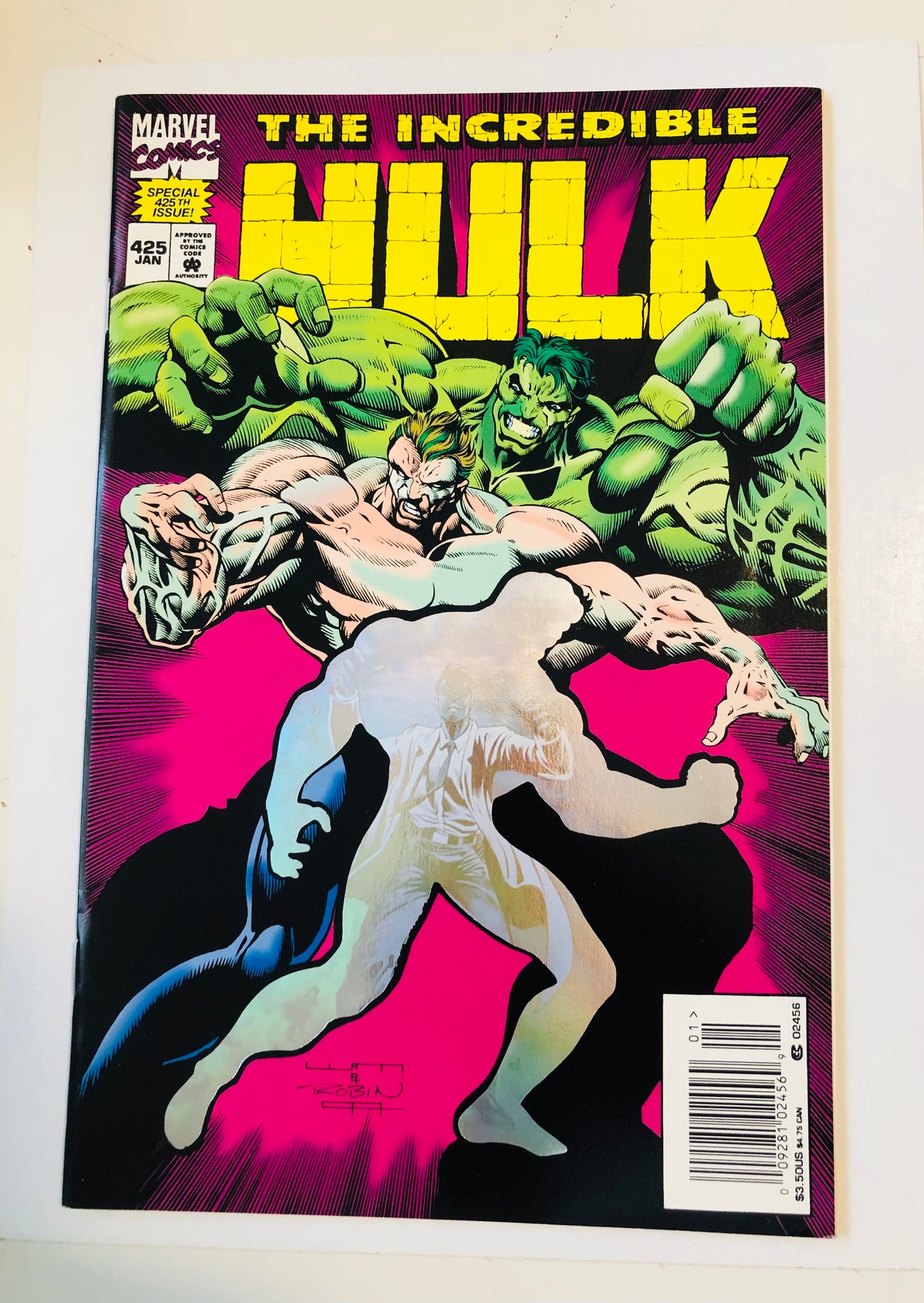 Incredible Hulk #425 hologram cover comic book