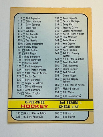 1972-73 2nd Series Opc Hockey Card Unmarked Checklist – Fastball ...