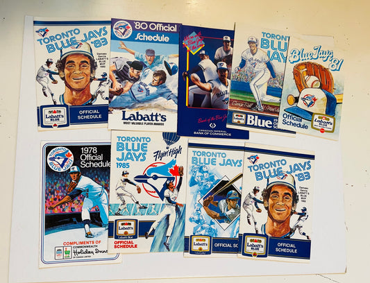 Toronto Blue Jays baseball 9 vintage pocket schedules 1980s