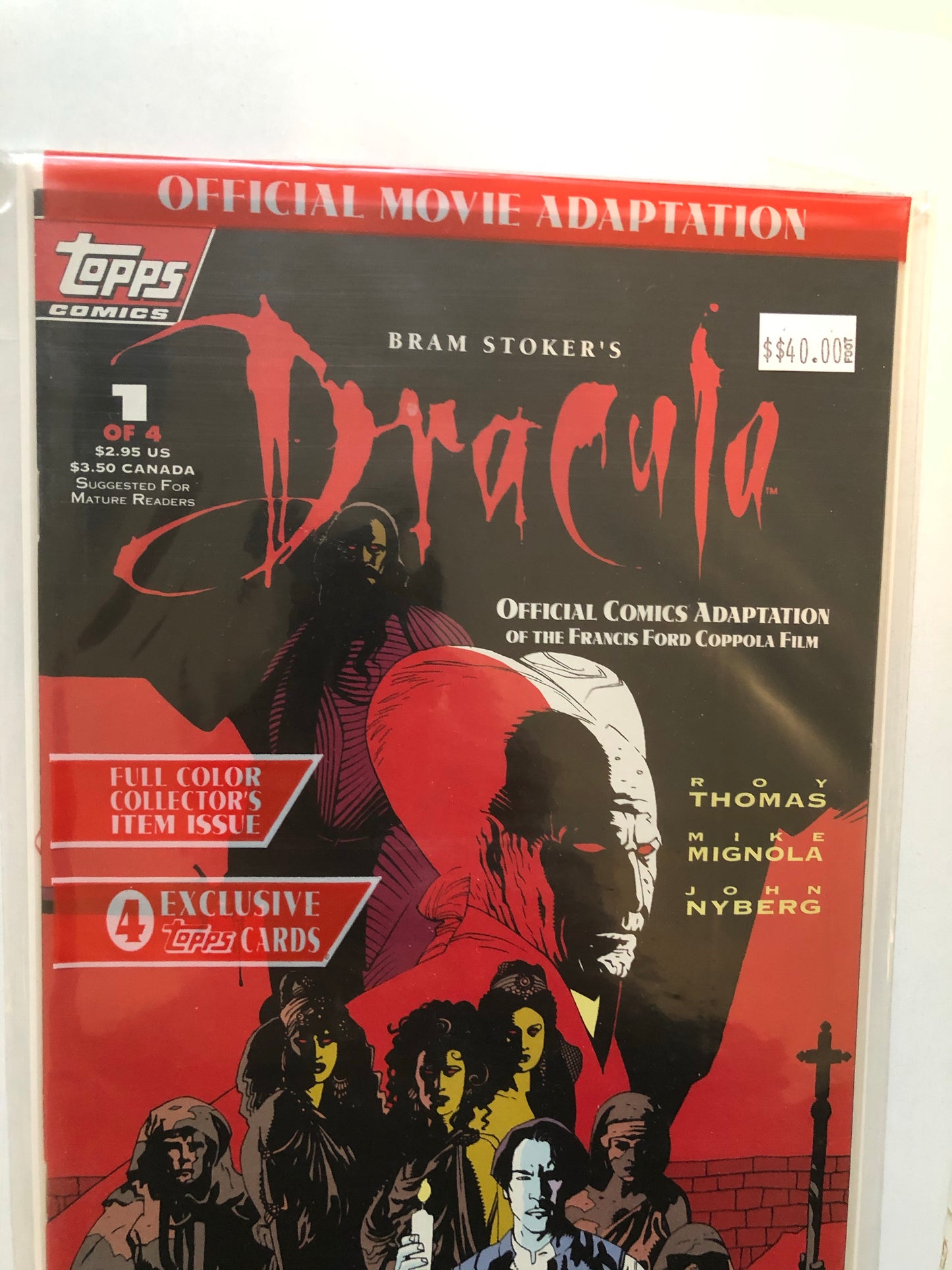 Dracula Topps #1 comic book factory bag sealed with 4 bonus cards 1992