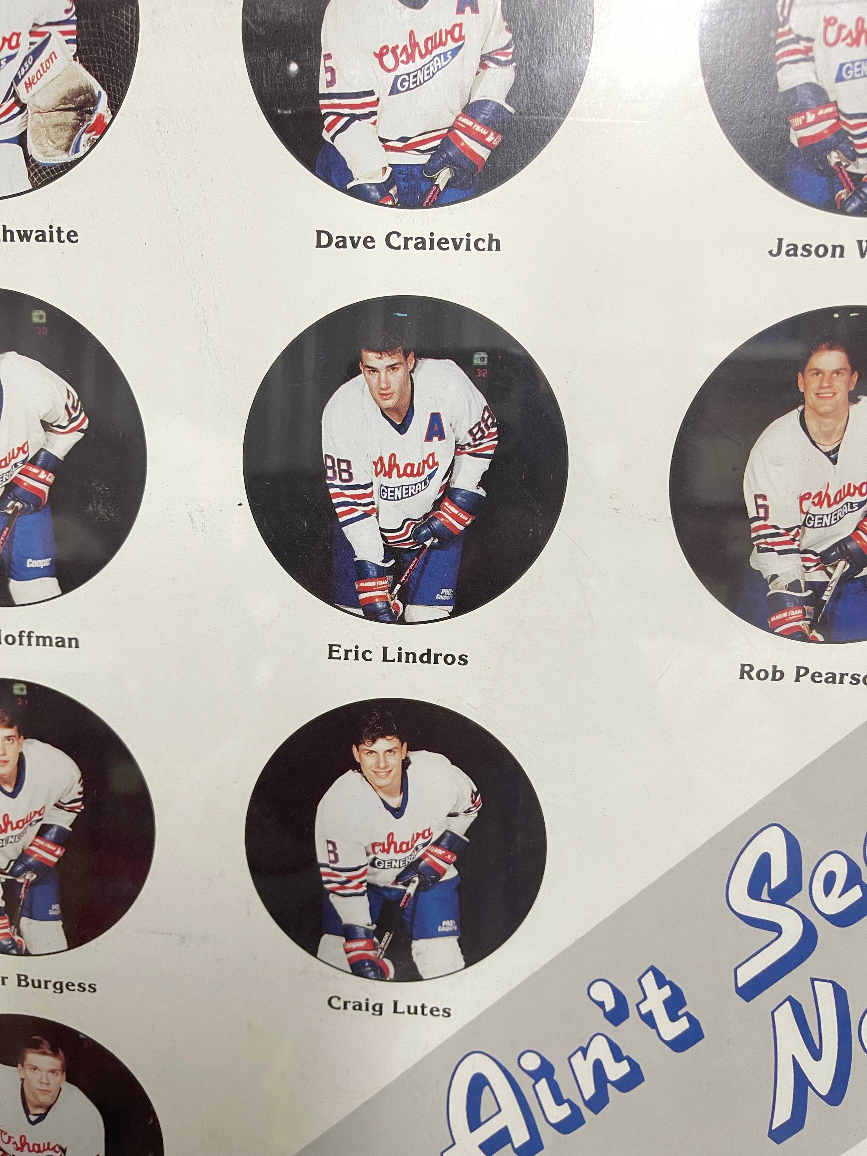 Eric Lindros and Oshawa Generals hockey cards uncut sheet 1991