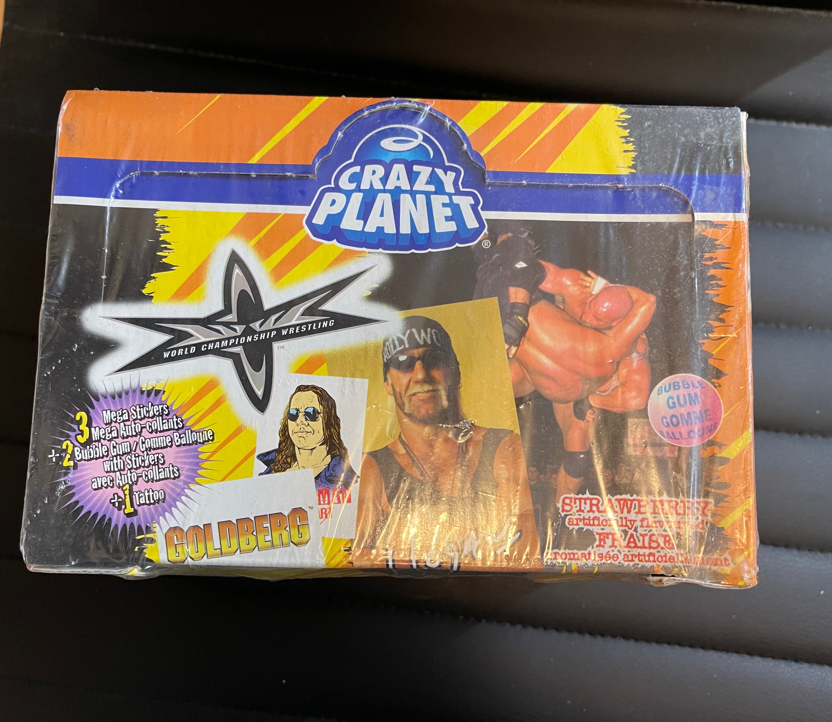 Wrestling Crazy Planet rare Wrestling stickers and tattoos 48 packs factory sealed box 1999