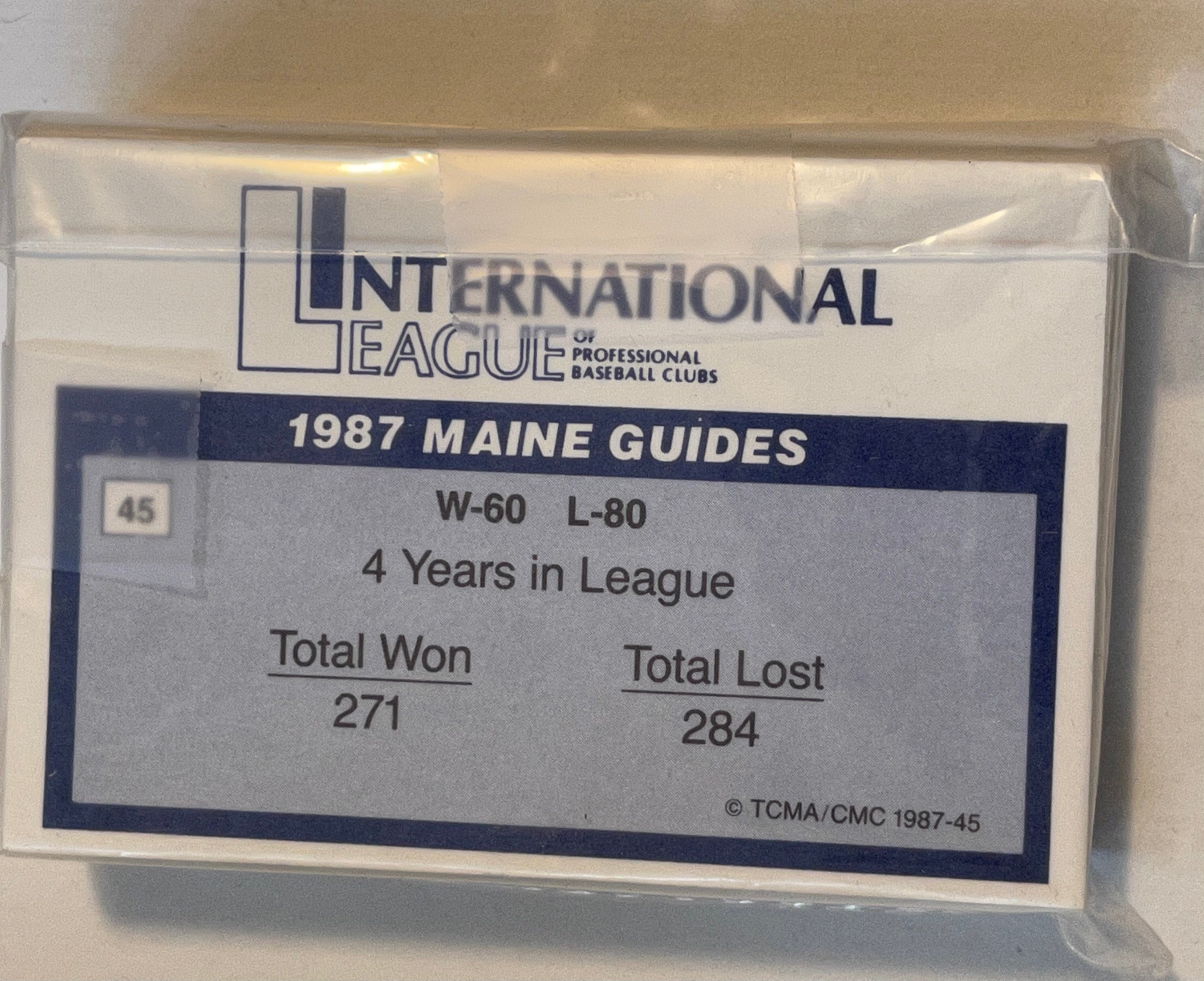 Baseball international League team set 1987