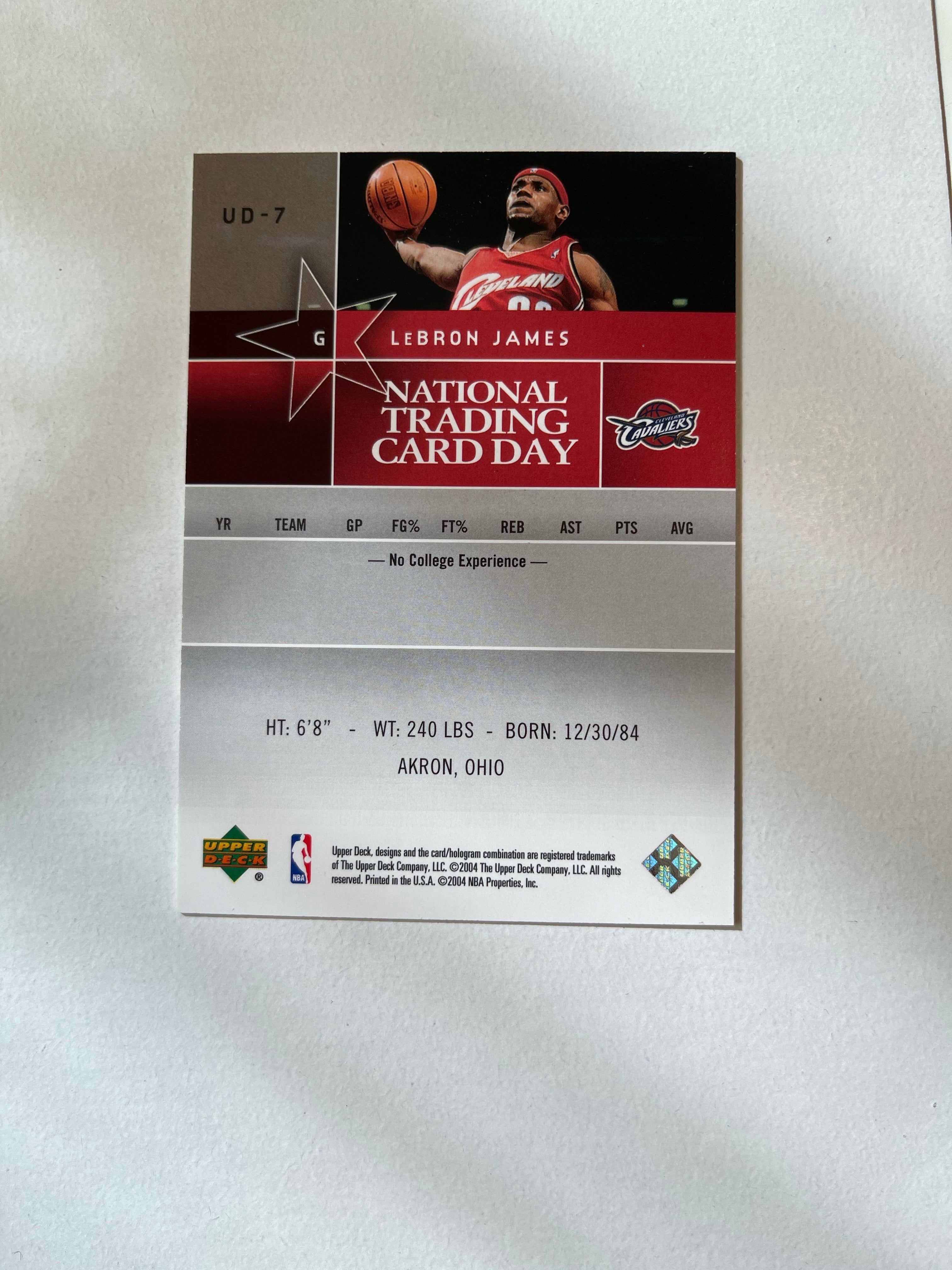 2004 LeBron James rookie National card day rare basketball card