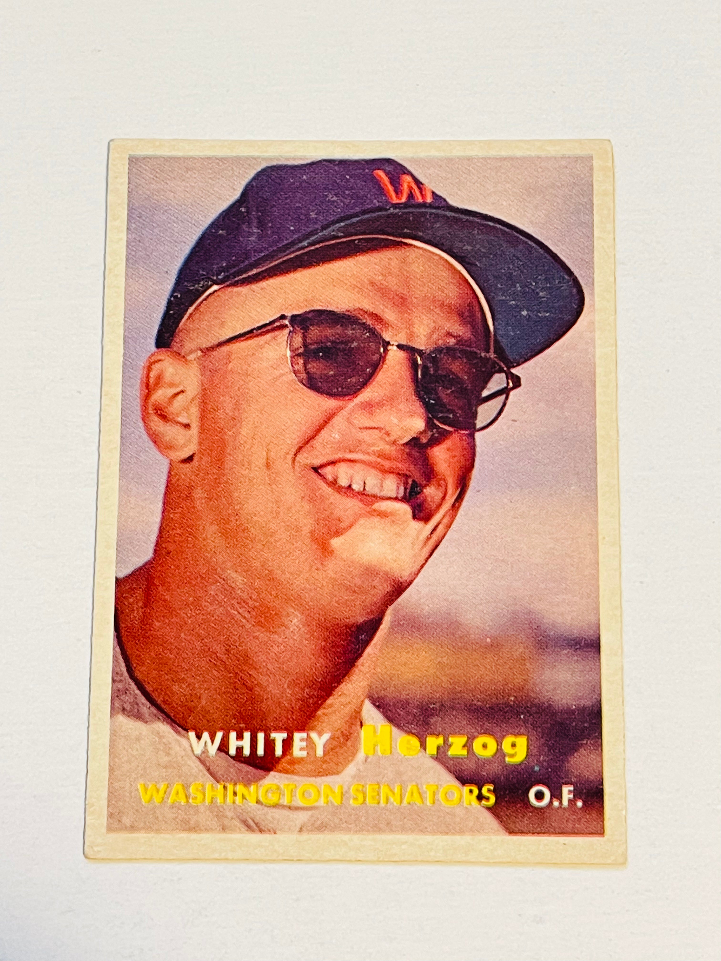 Whitey Herzog Topps Rookie high grade condition baseball card 1957
