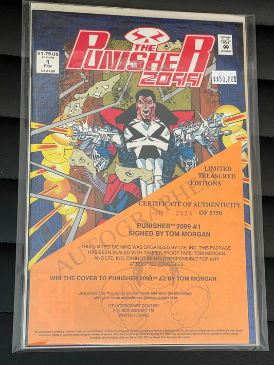 Punisher 2099 #1 issued signed by Tom Morgan and cert sealed