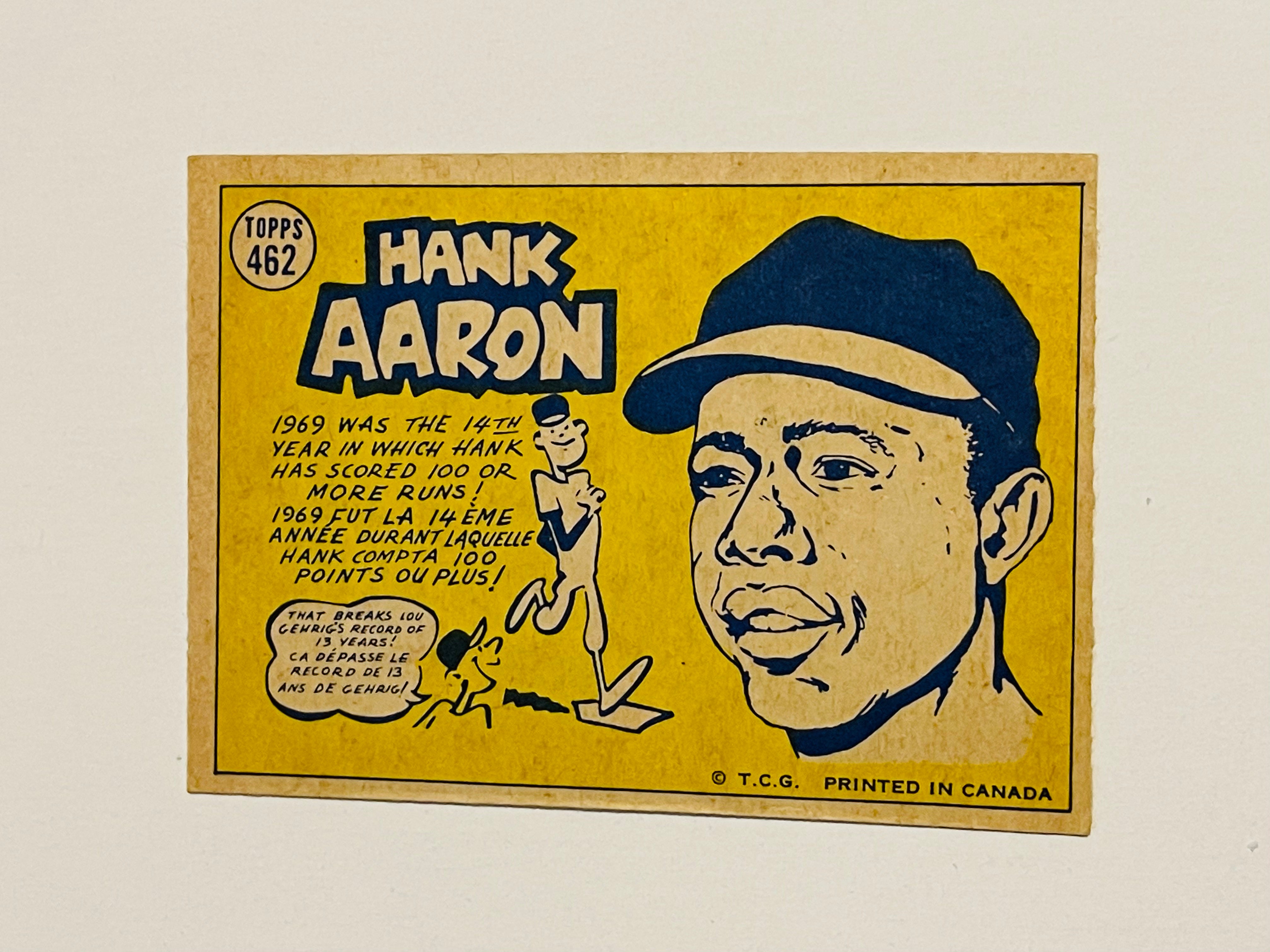 Hank Aaron Opc rare high grade baseball card 1970