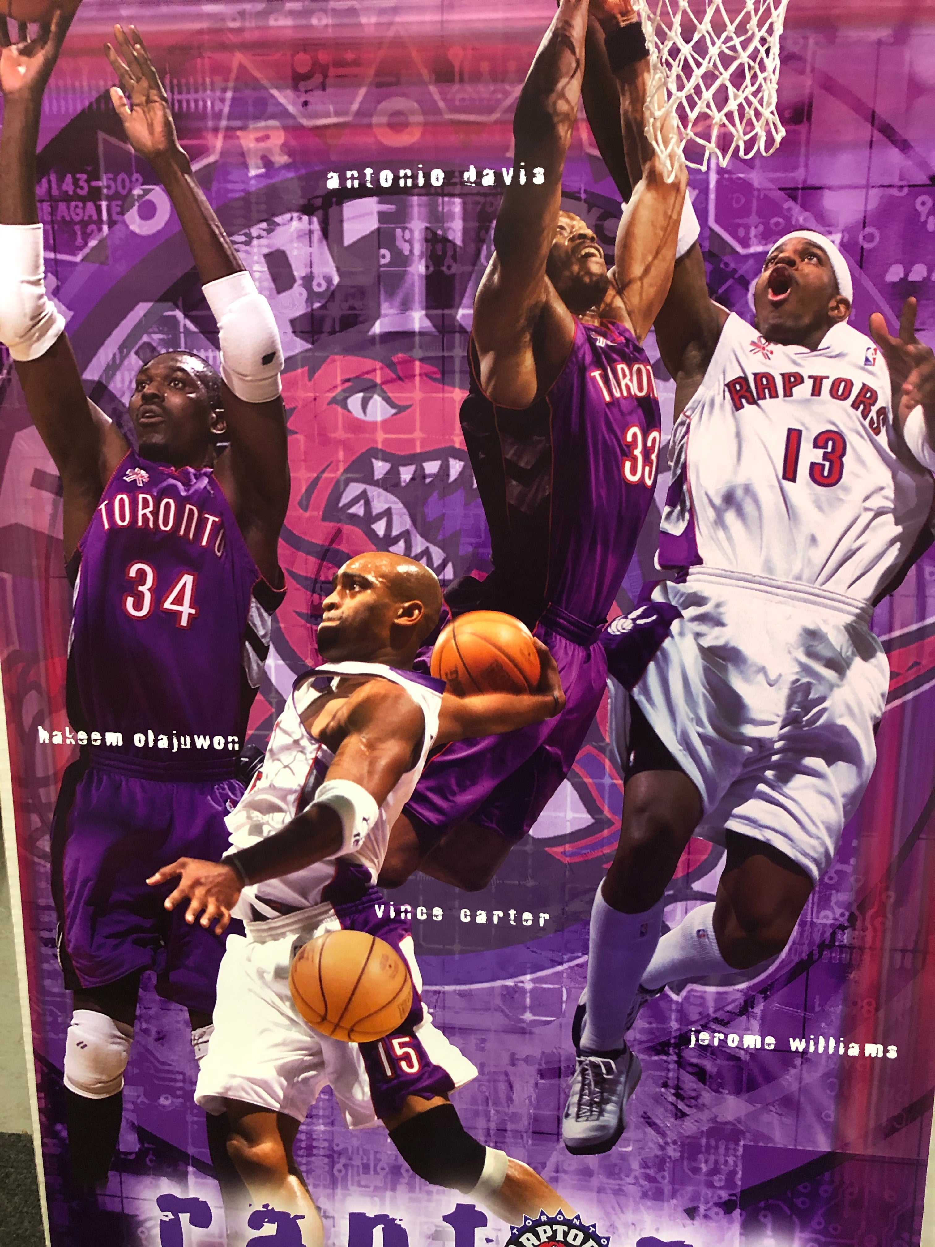Toronto Raptors basketball rare original vintage basketball poster early 2000s