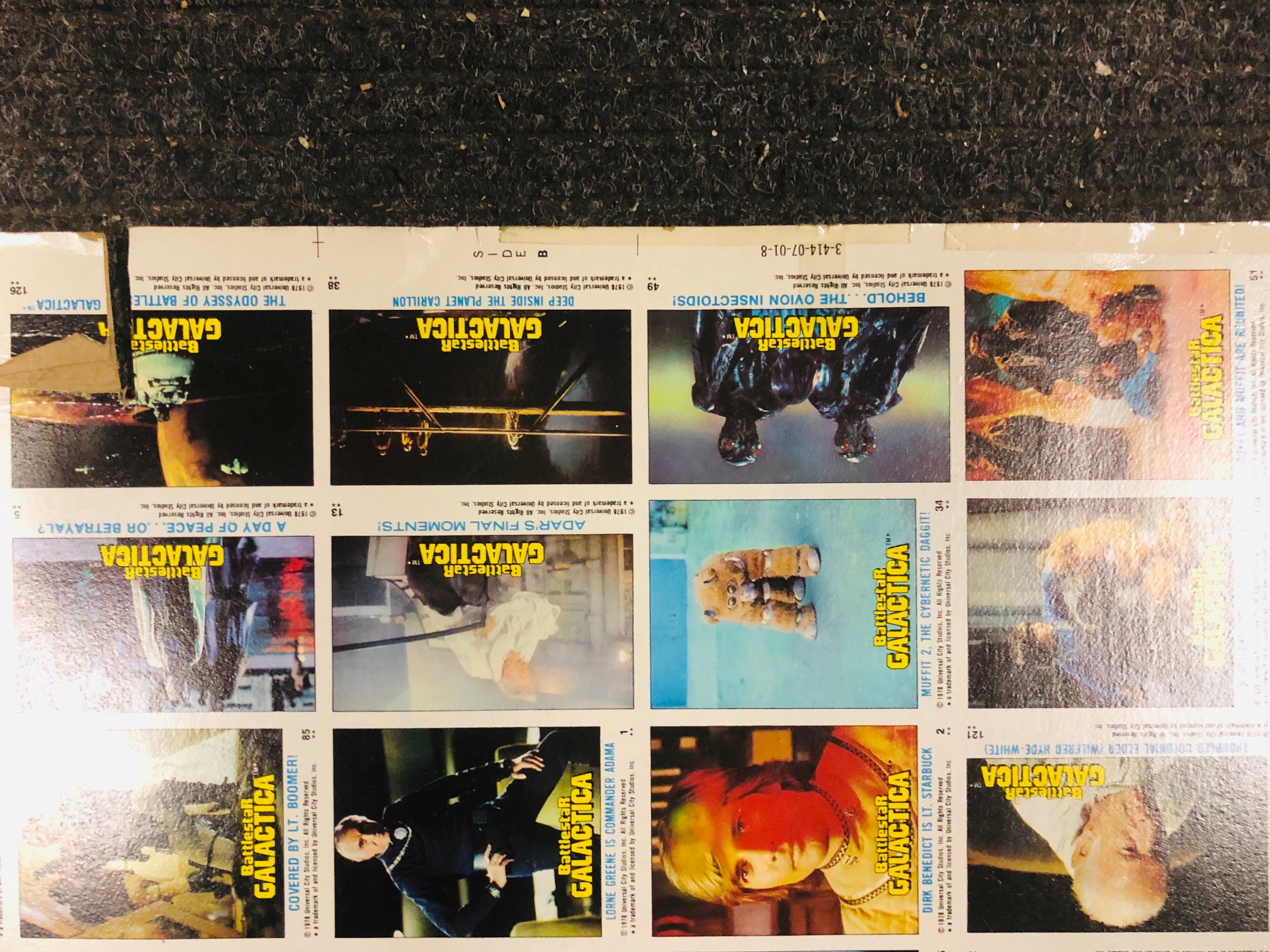 1978 Battlestar Galactica movie cards rare uncut sheet