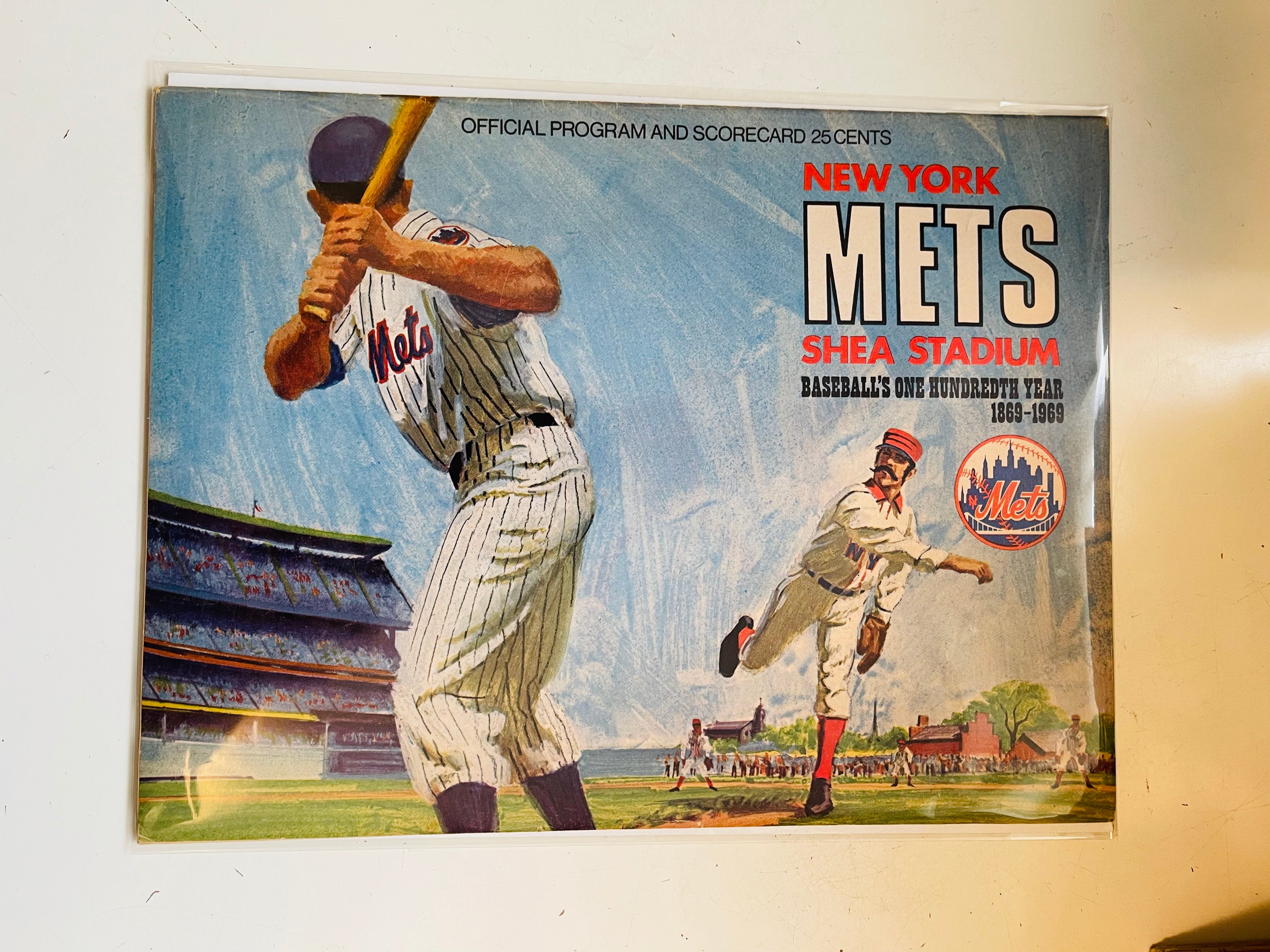 1969 Mets vs Expos original game baseball program