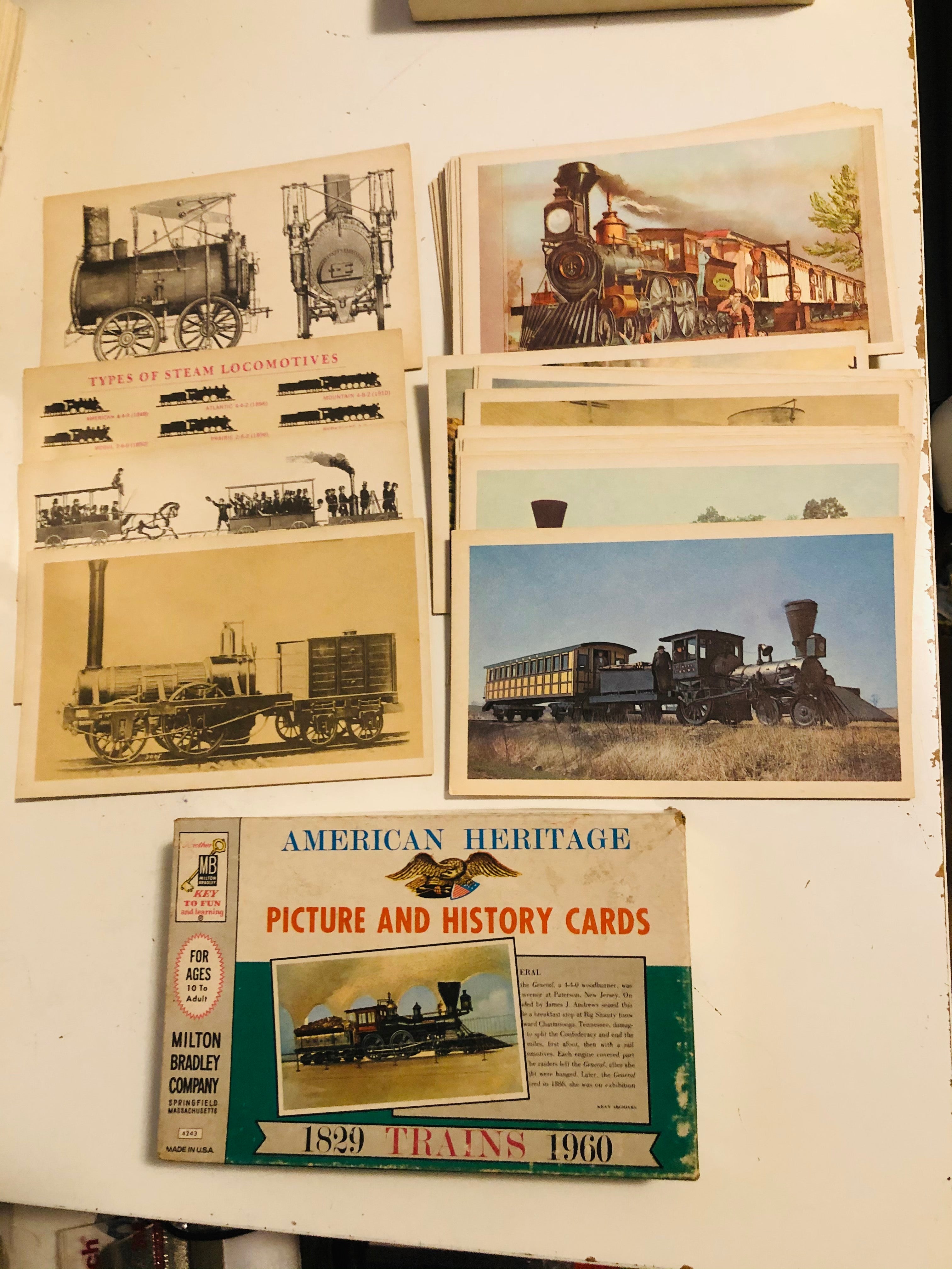 1961 Trains vintage Milton Bradley cards set