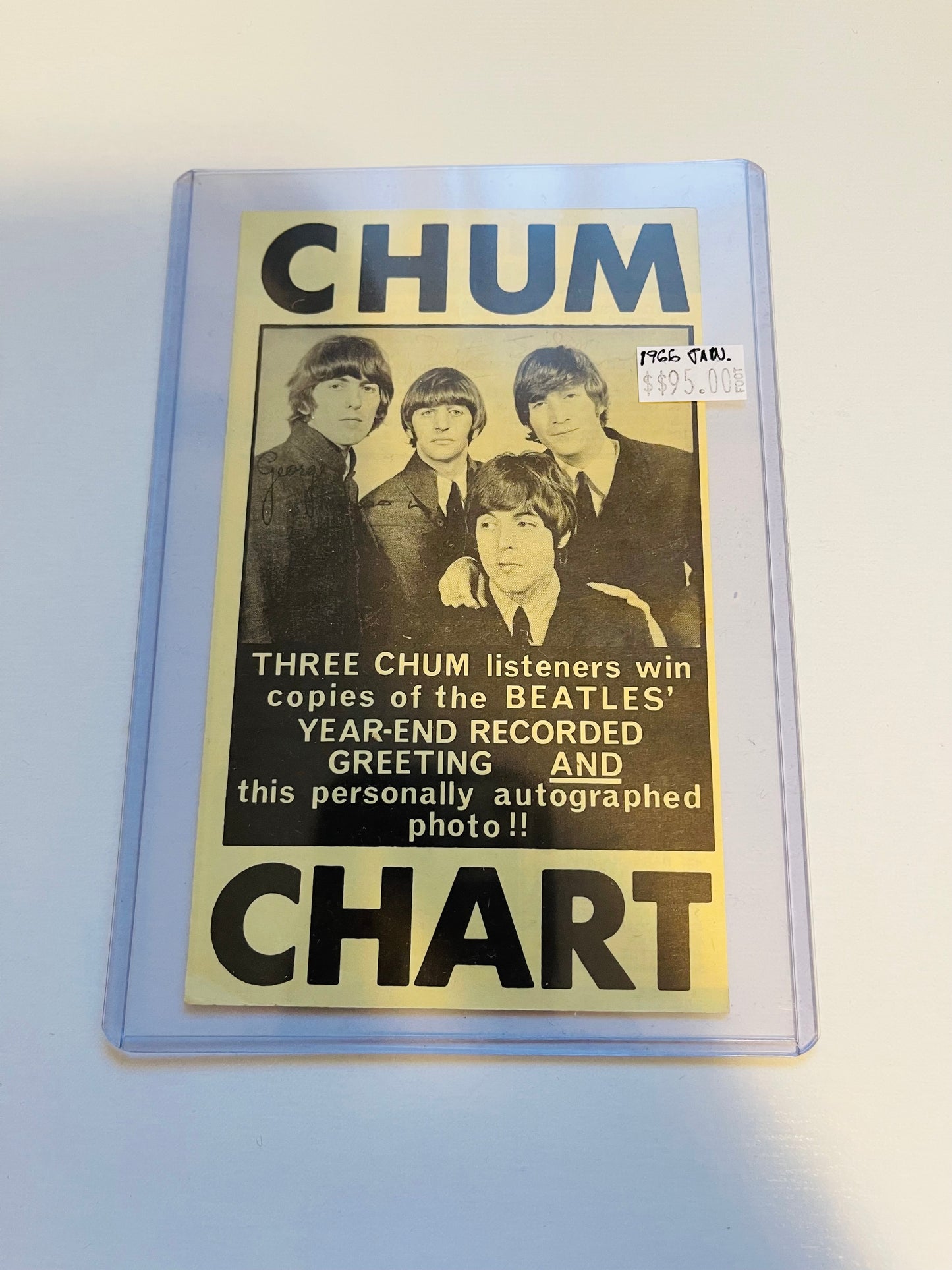 Beatles Chum Chart rare flyer 1966