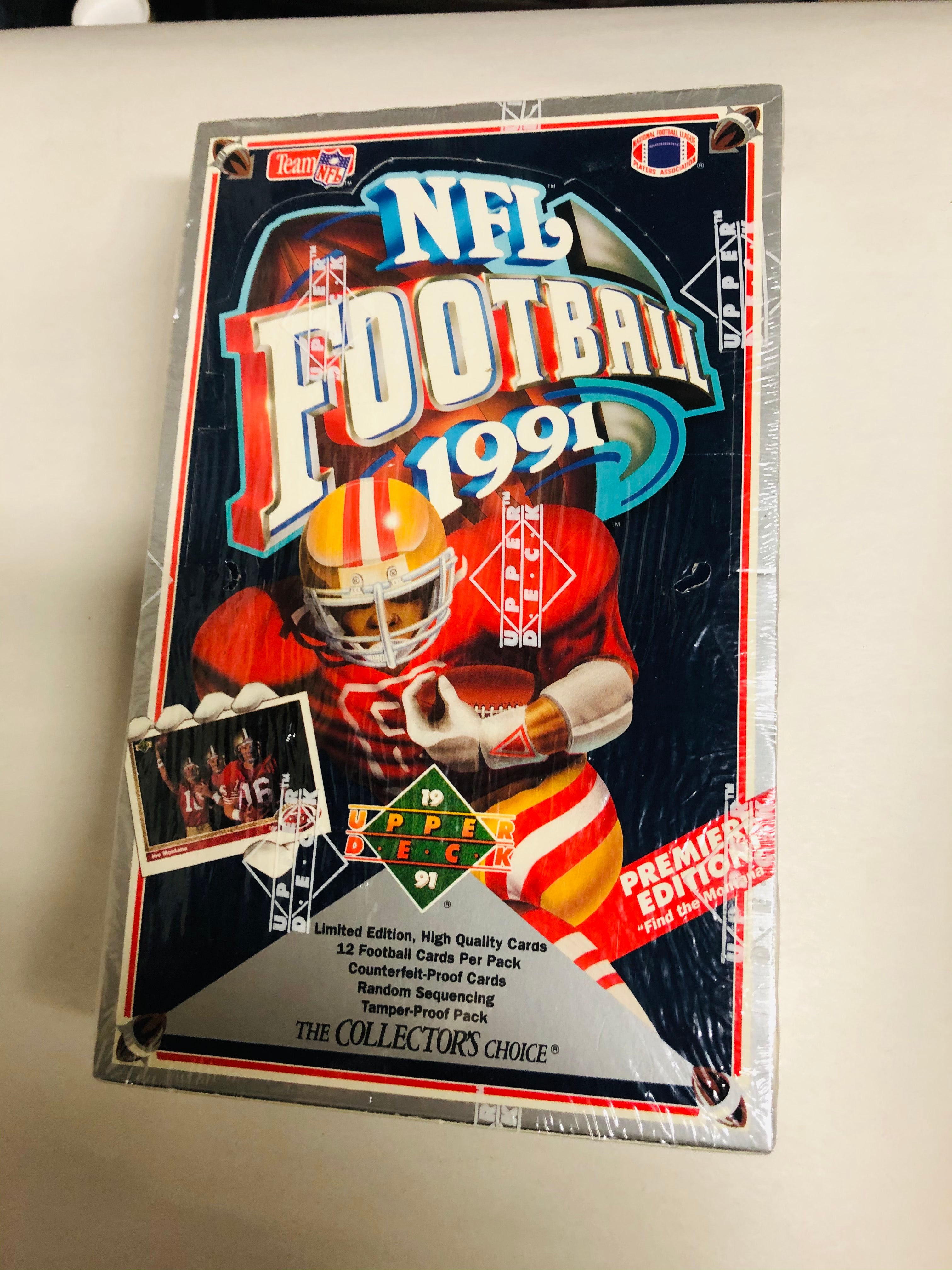 1991 Upper Deck Football cards first year 36 packs box