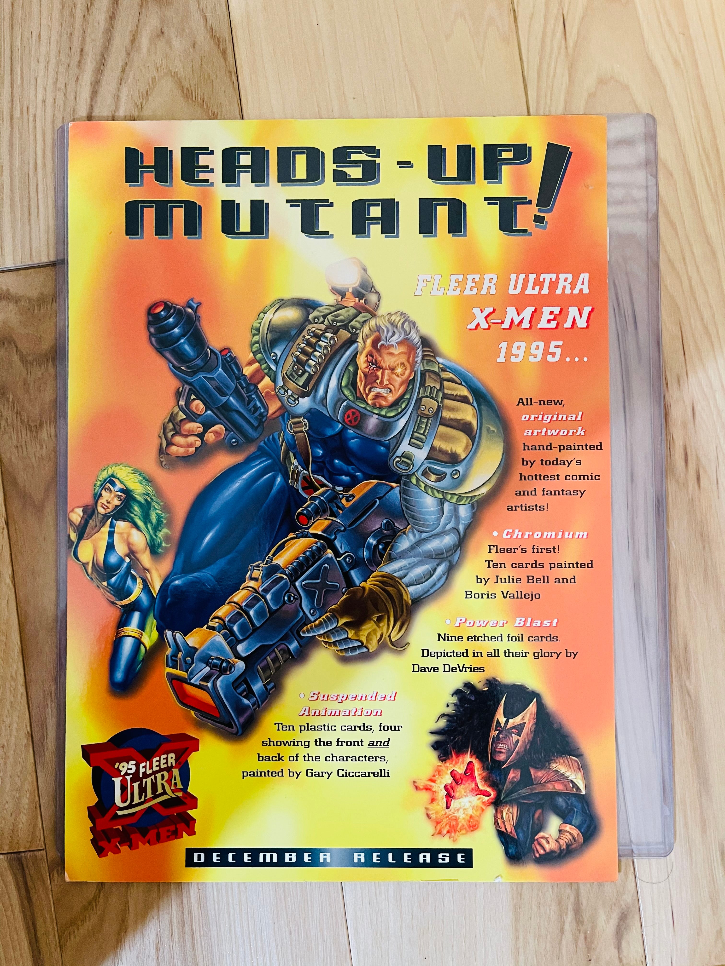 X-Men Fleer Ultra rare uncut ad cards sheet 1995