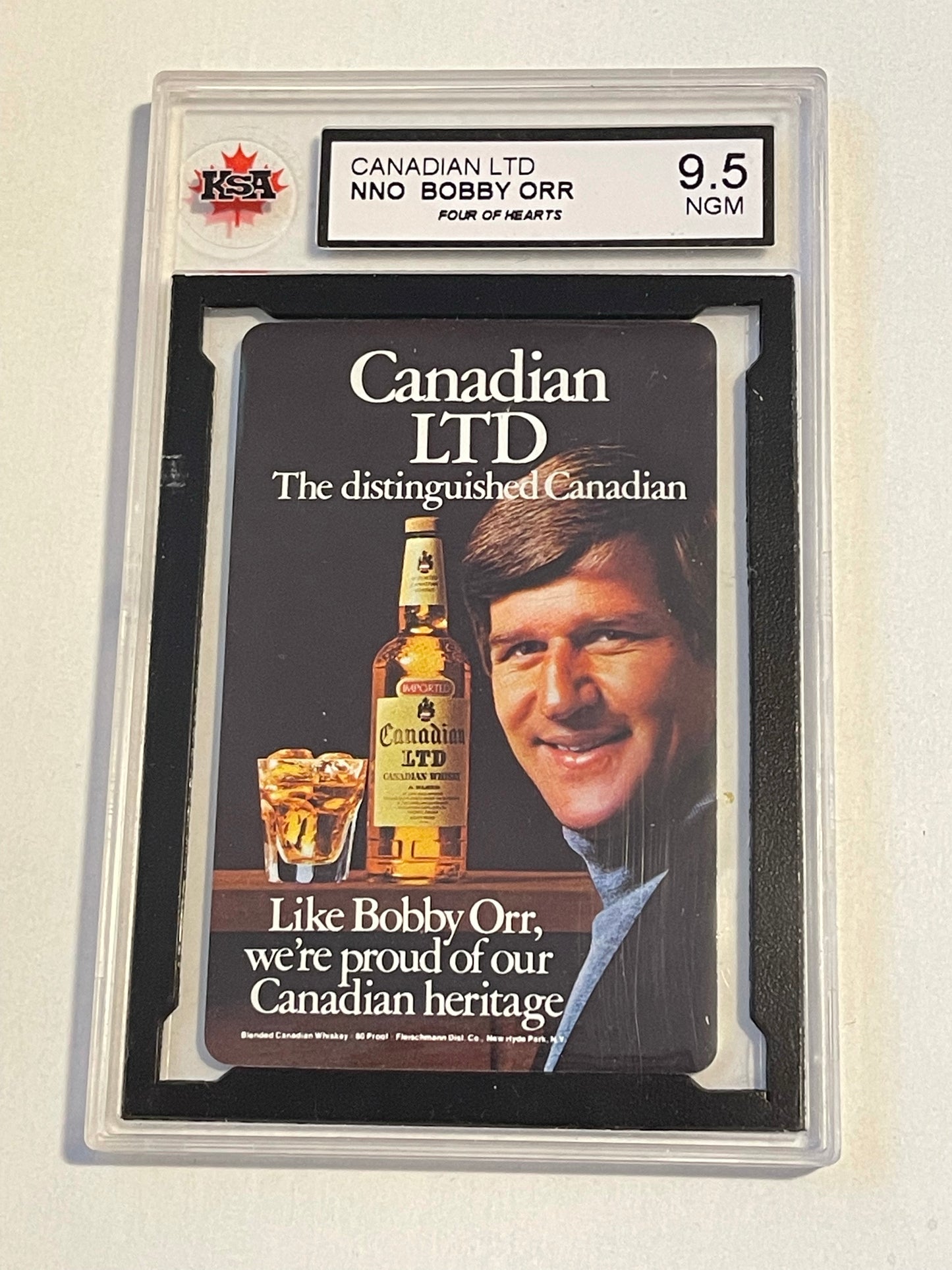 Bobby Orr Canadian Club Whiskey rare high graded card 1971