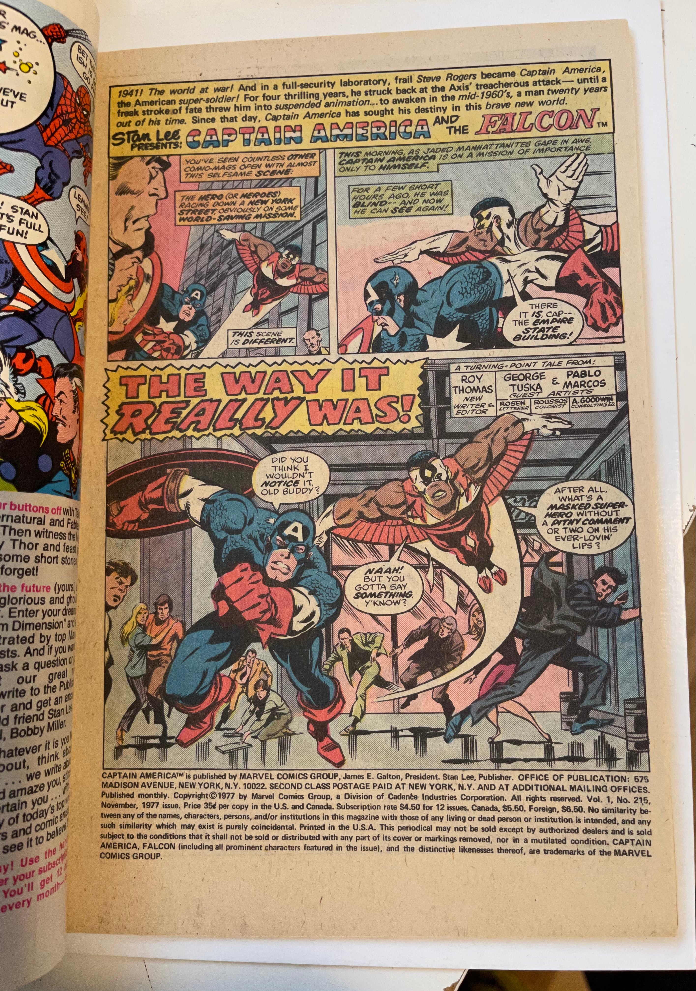 Captain America #215 Vf comic book 1977
